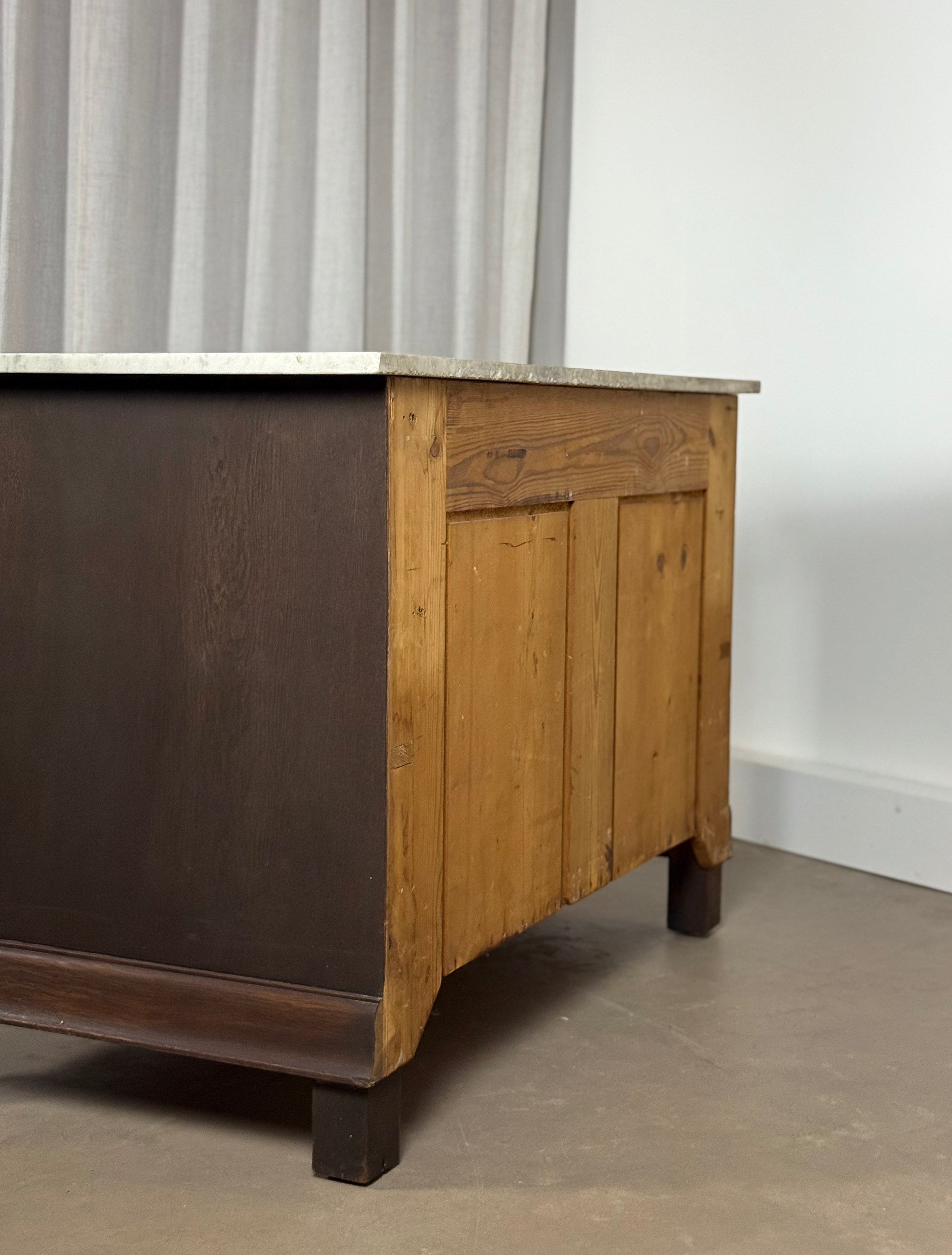 Antique Wood Dresser with Marble Top