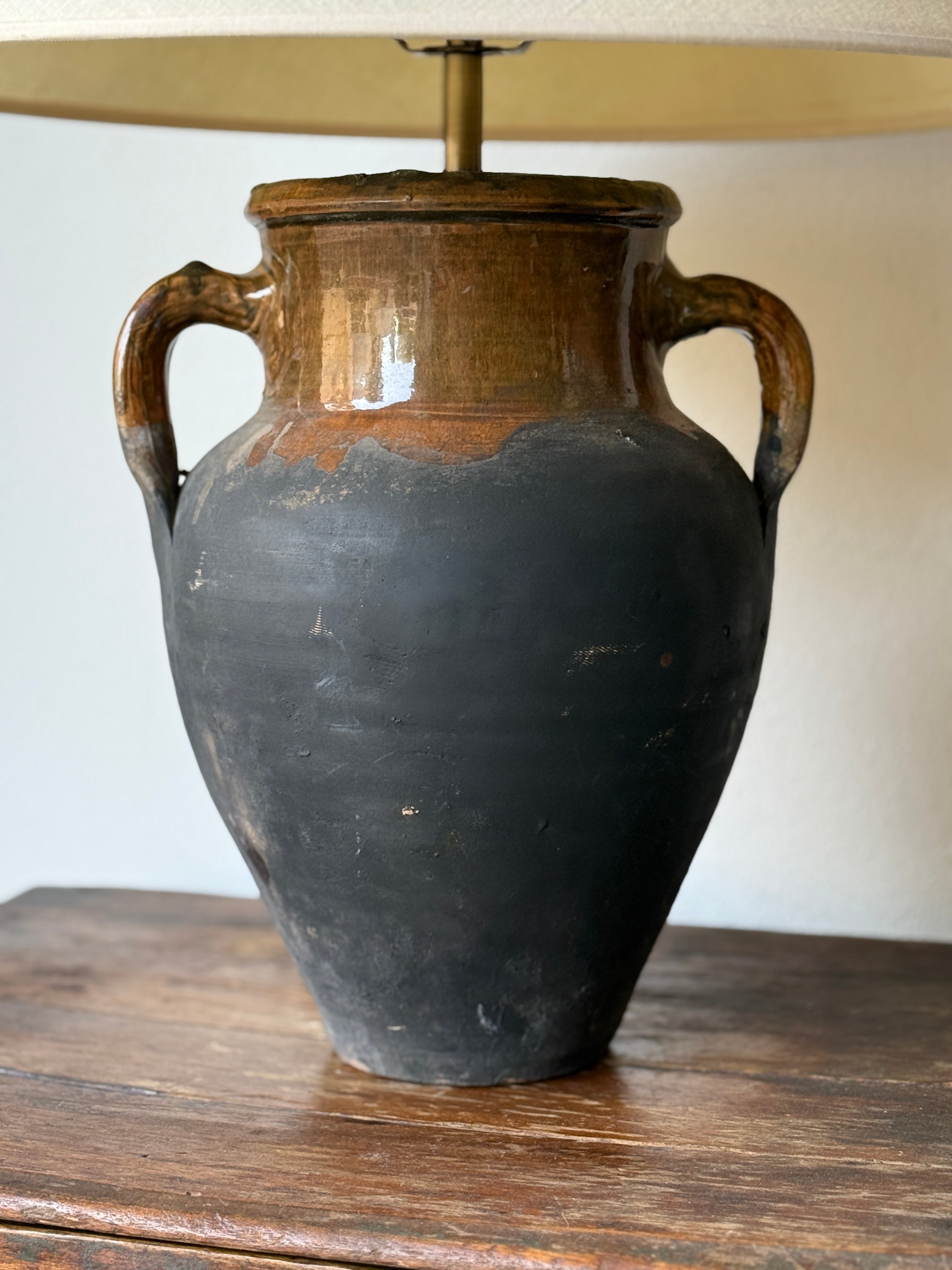 Double Handled Vintage Pot Lamp Base