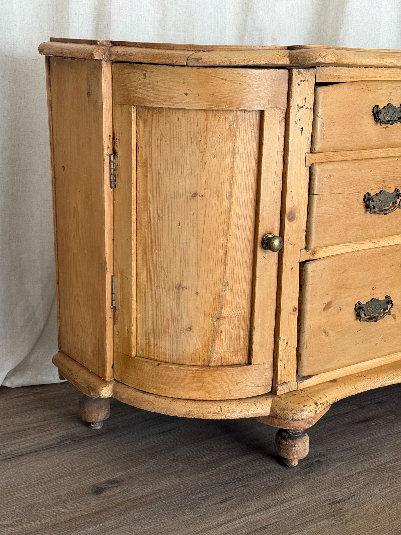 Antique Pine Demilune Sideboard/Dresser