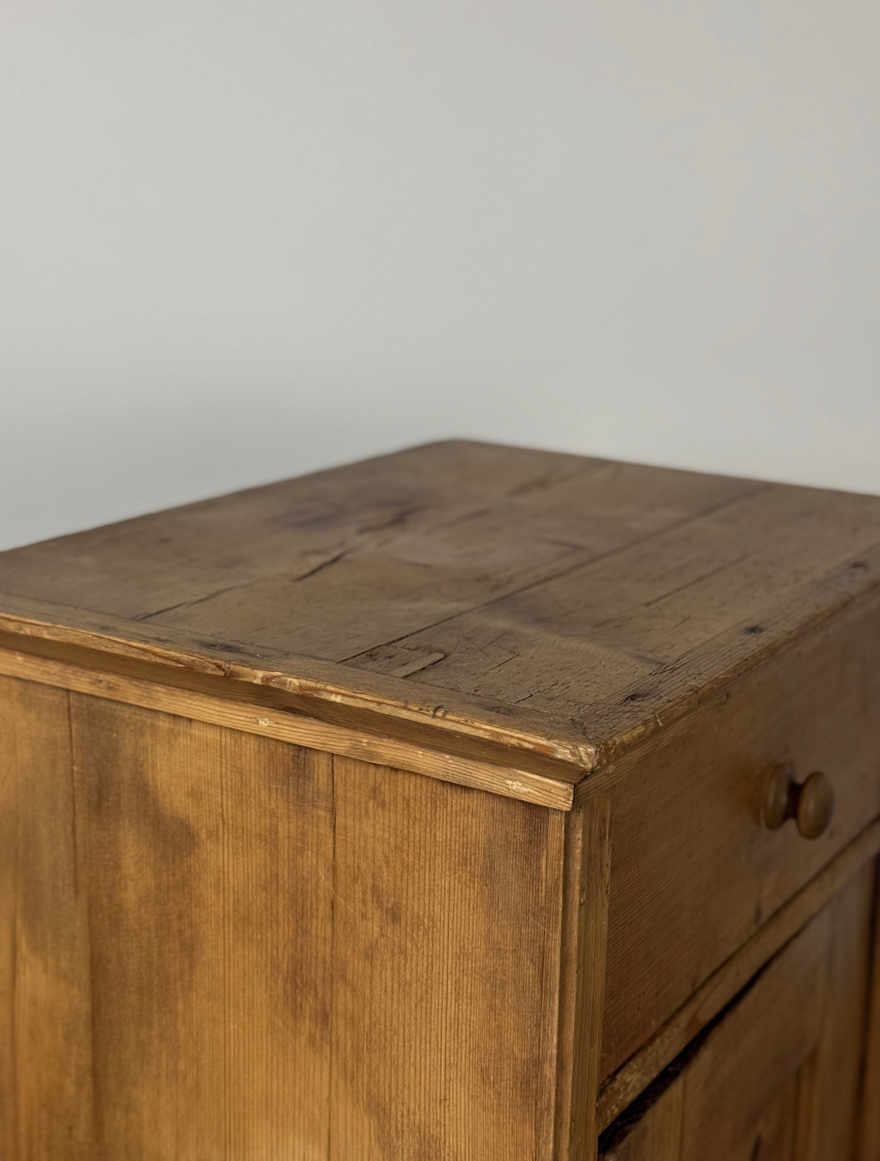 Antique European Pine Wash Stand Cabinet