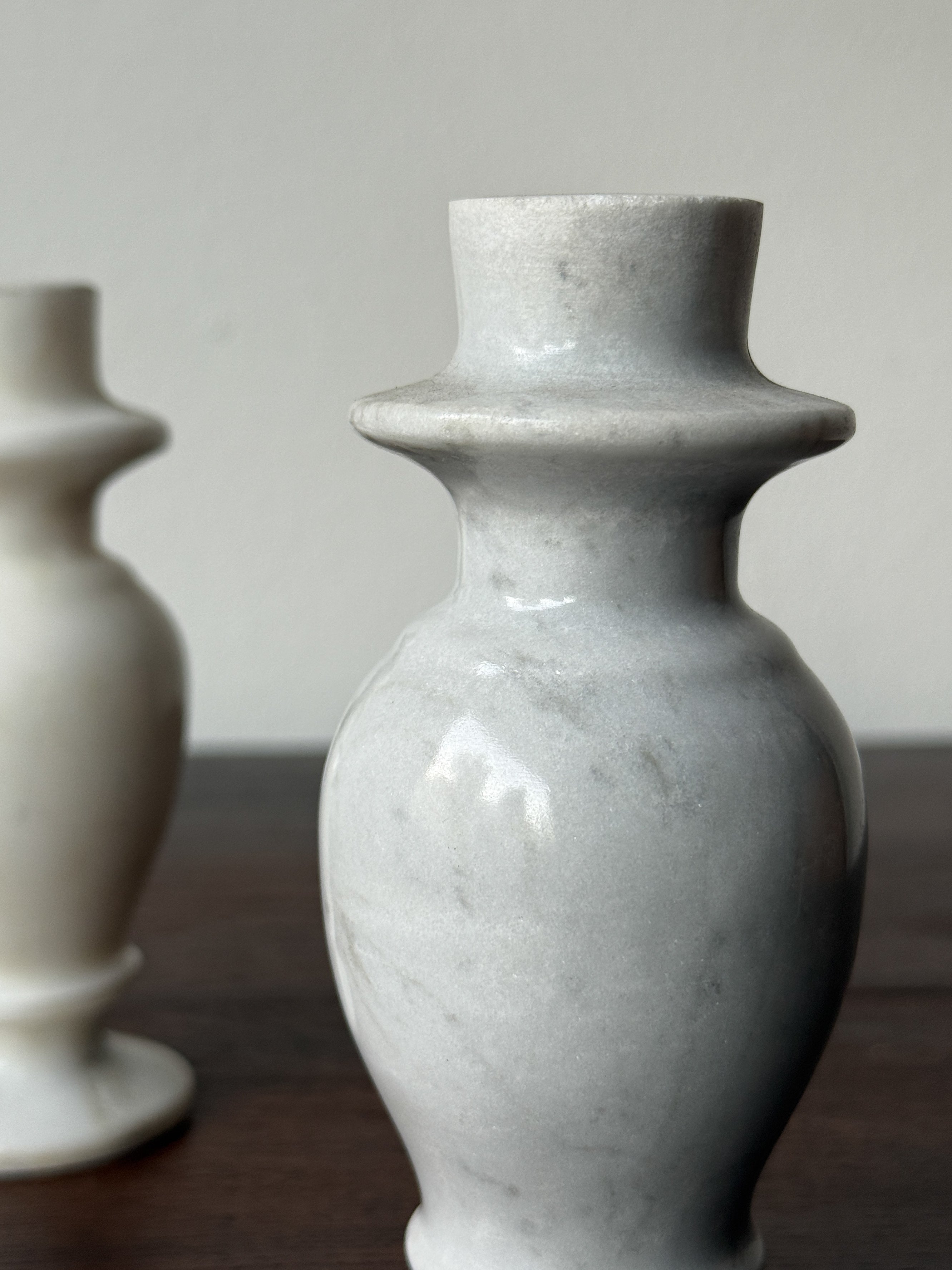 Vintage Marble Pillar Candle Holders (set)