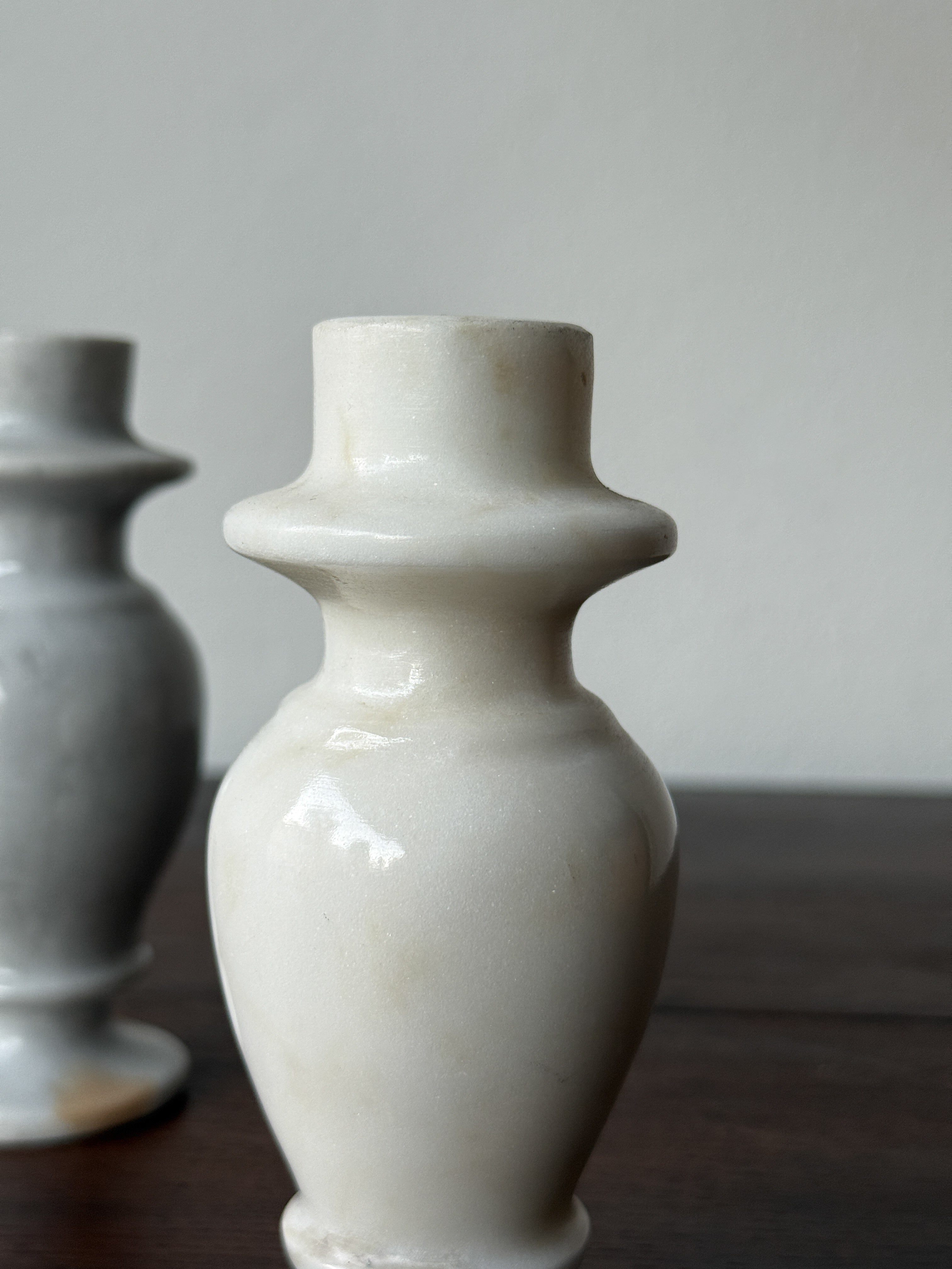 Vintage Marble Pillar Candle Holders (set)