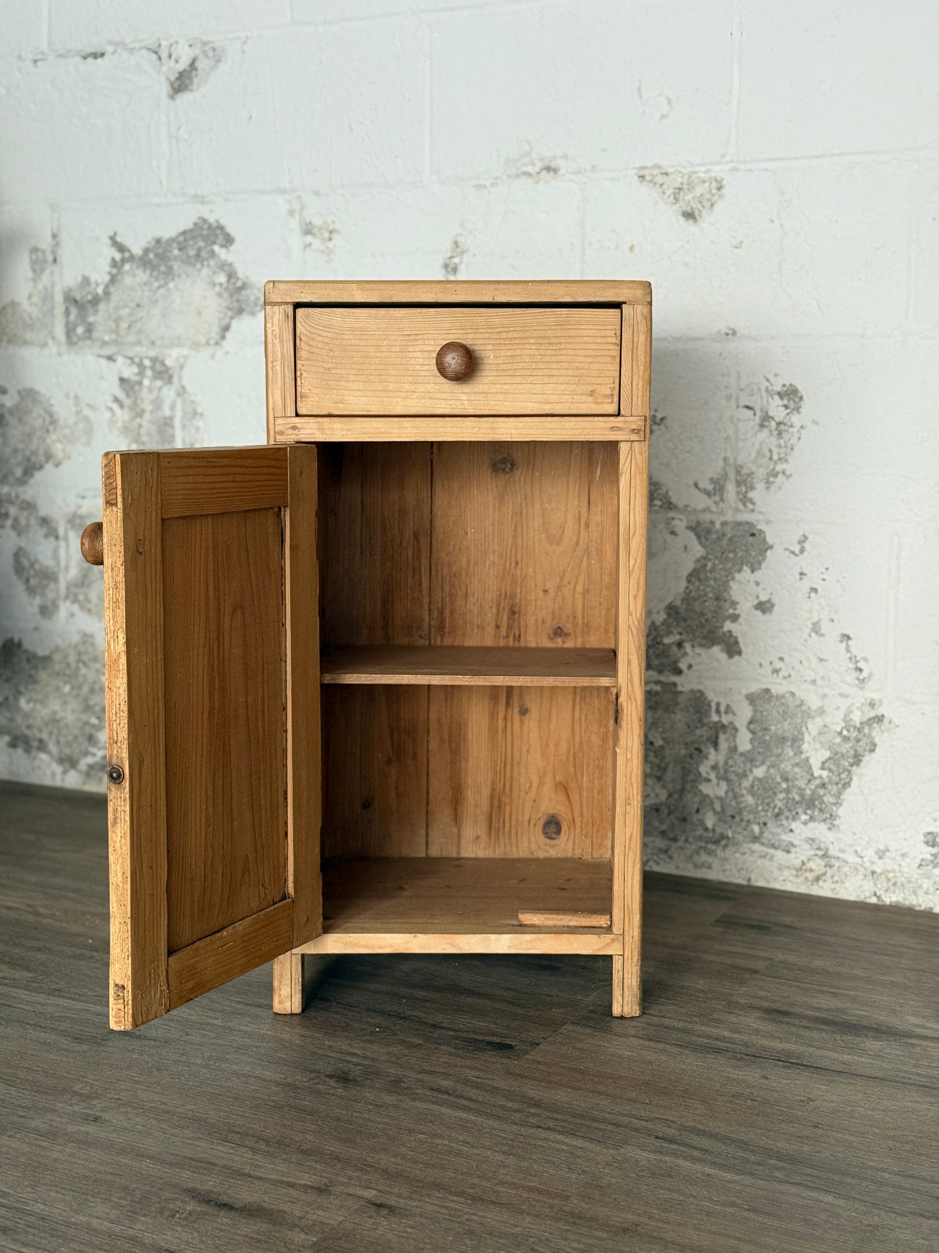 Antique Scrubbed Pine Cabinet/Nightstand