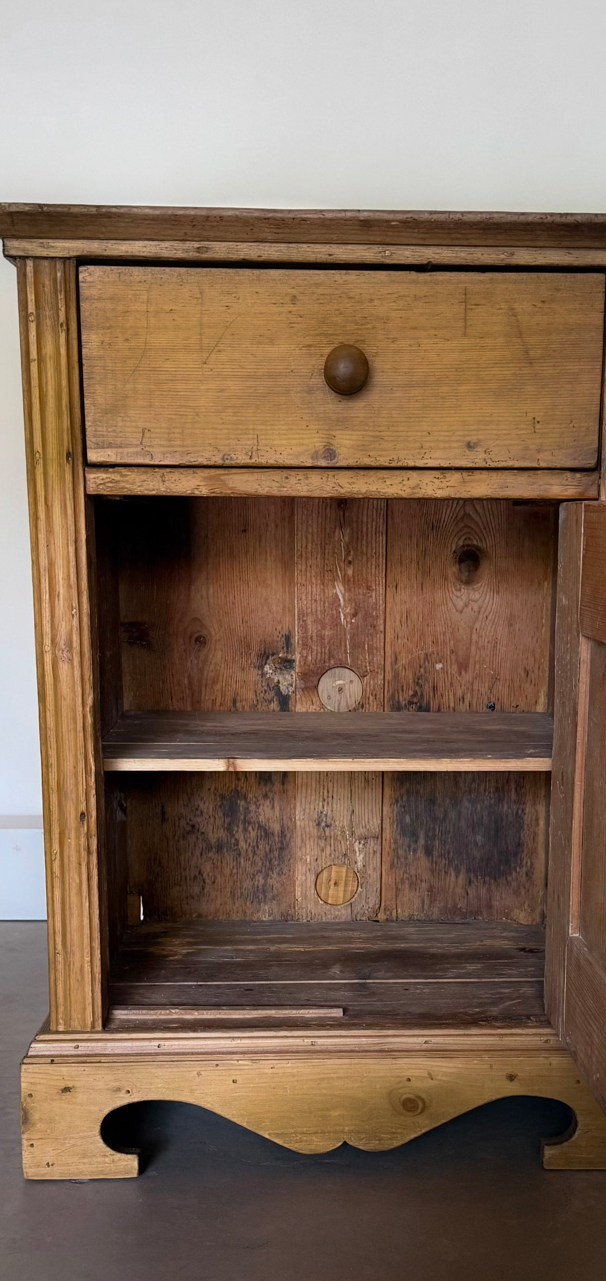 Antique European Pine Wash Stand Cabinet