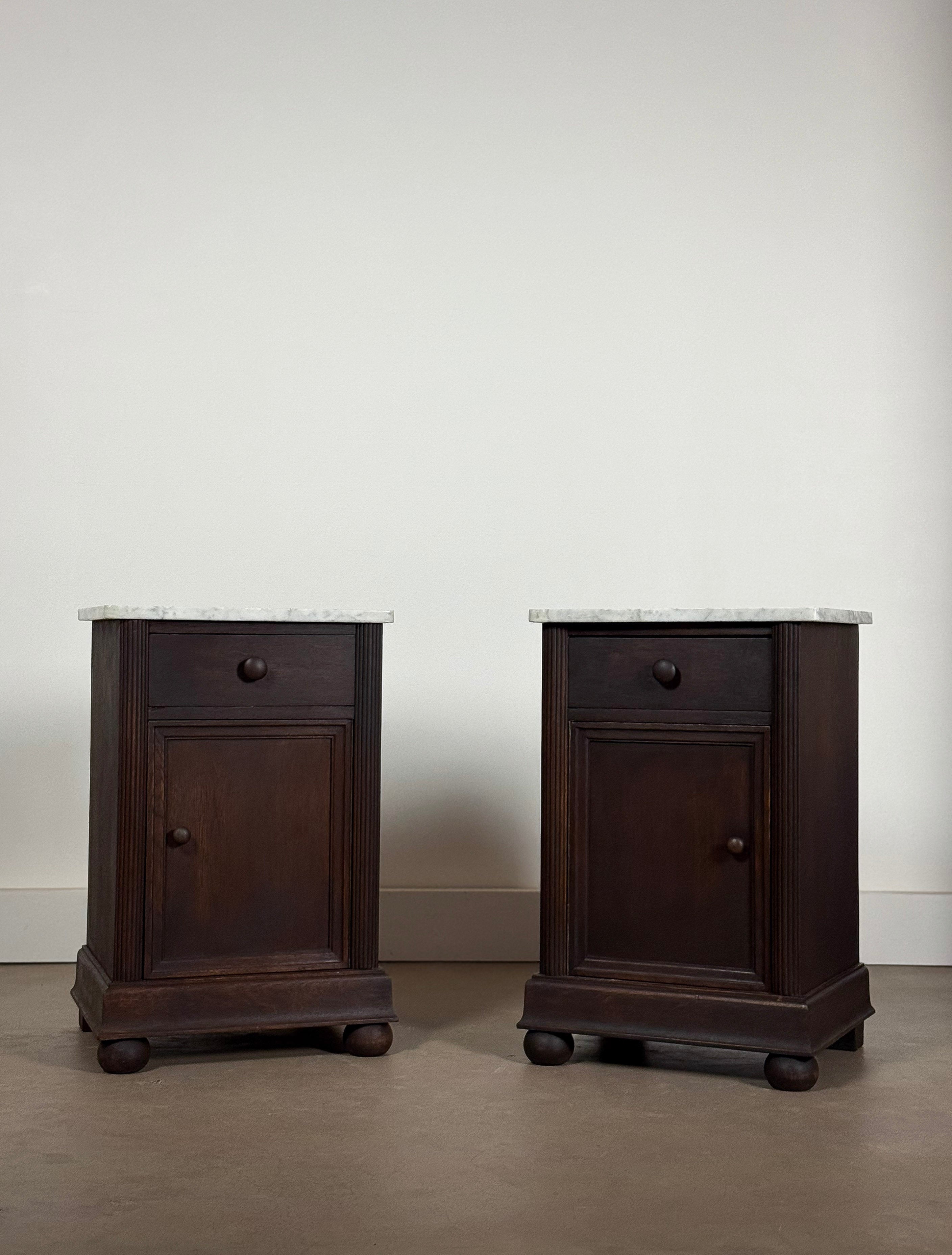 Antique Nightstands with Marble Top