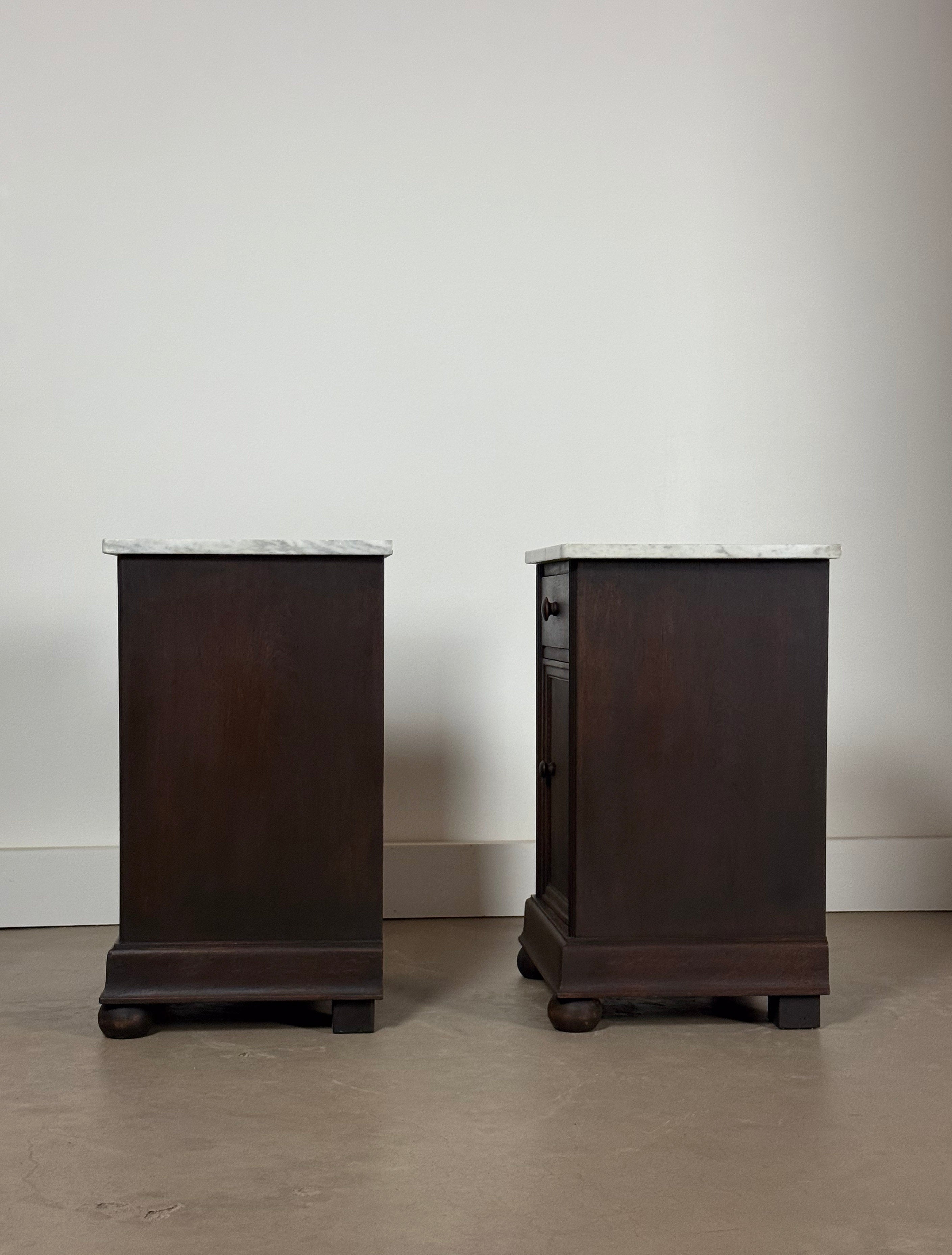 Antique Nightstands with Marble Top