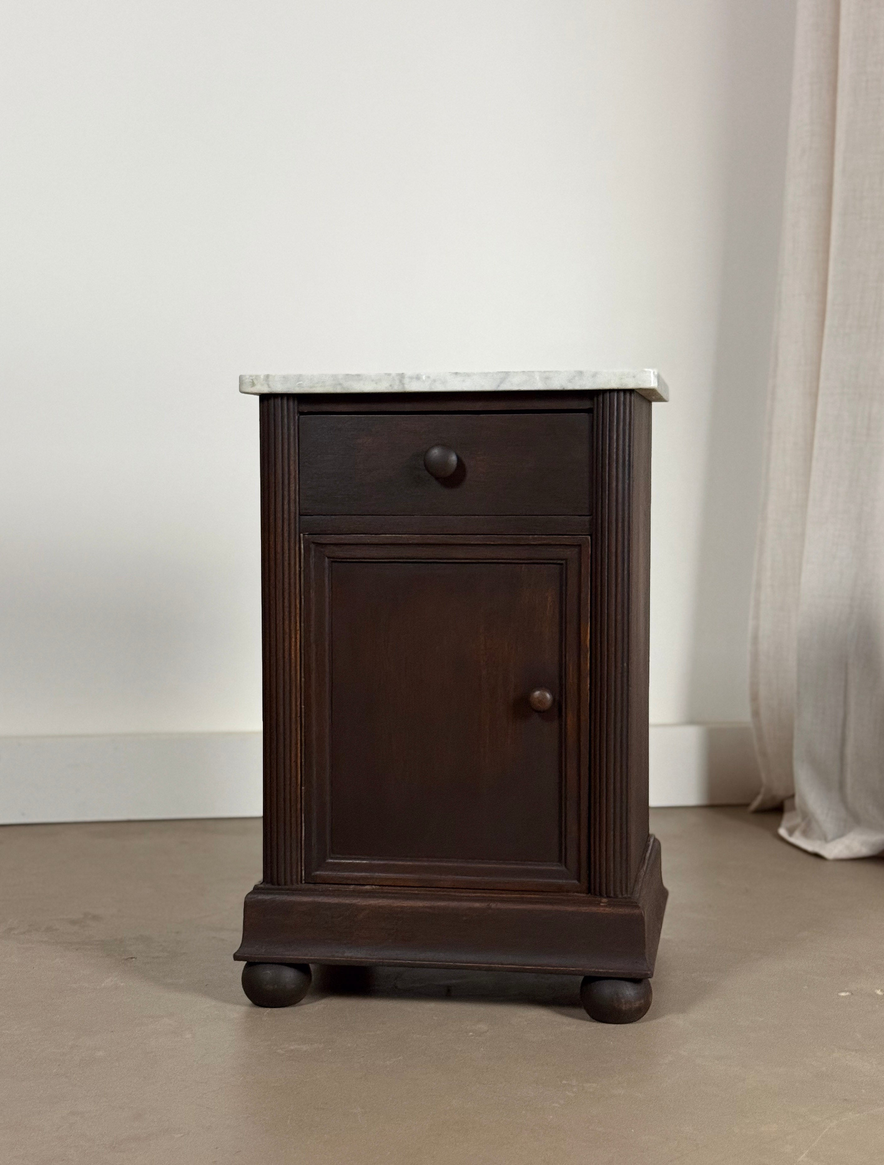 Antique Nightstands with Marble Top