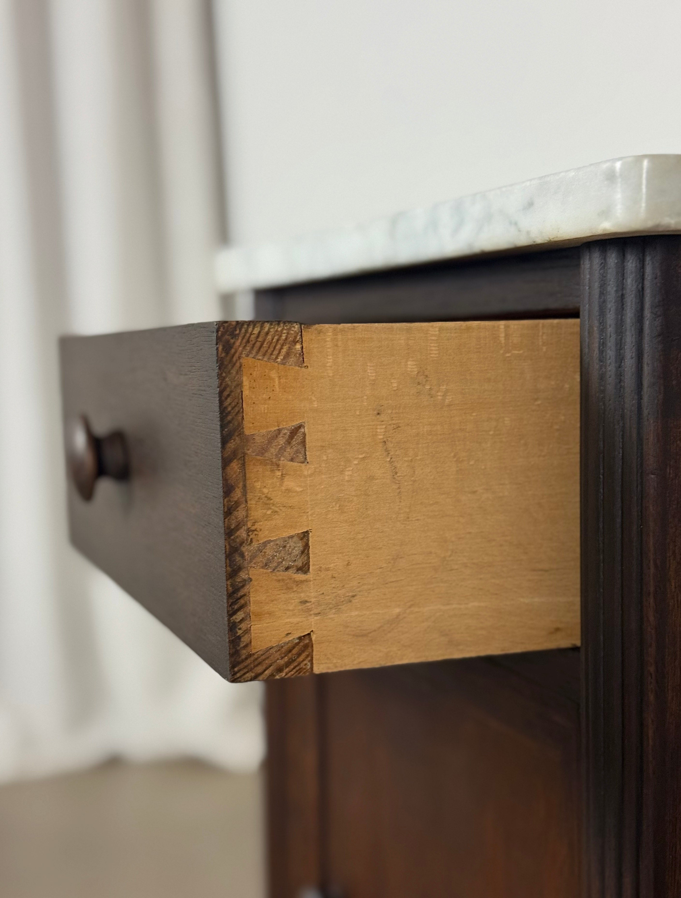 Antique Nightstands with Marble Top