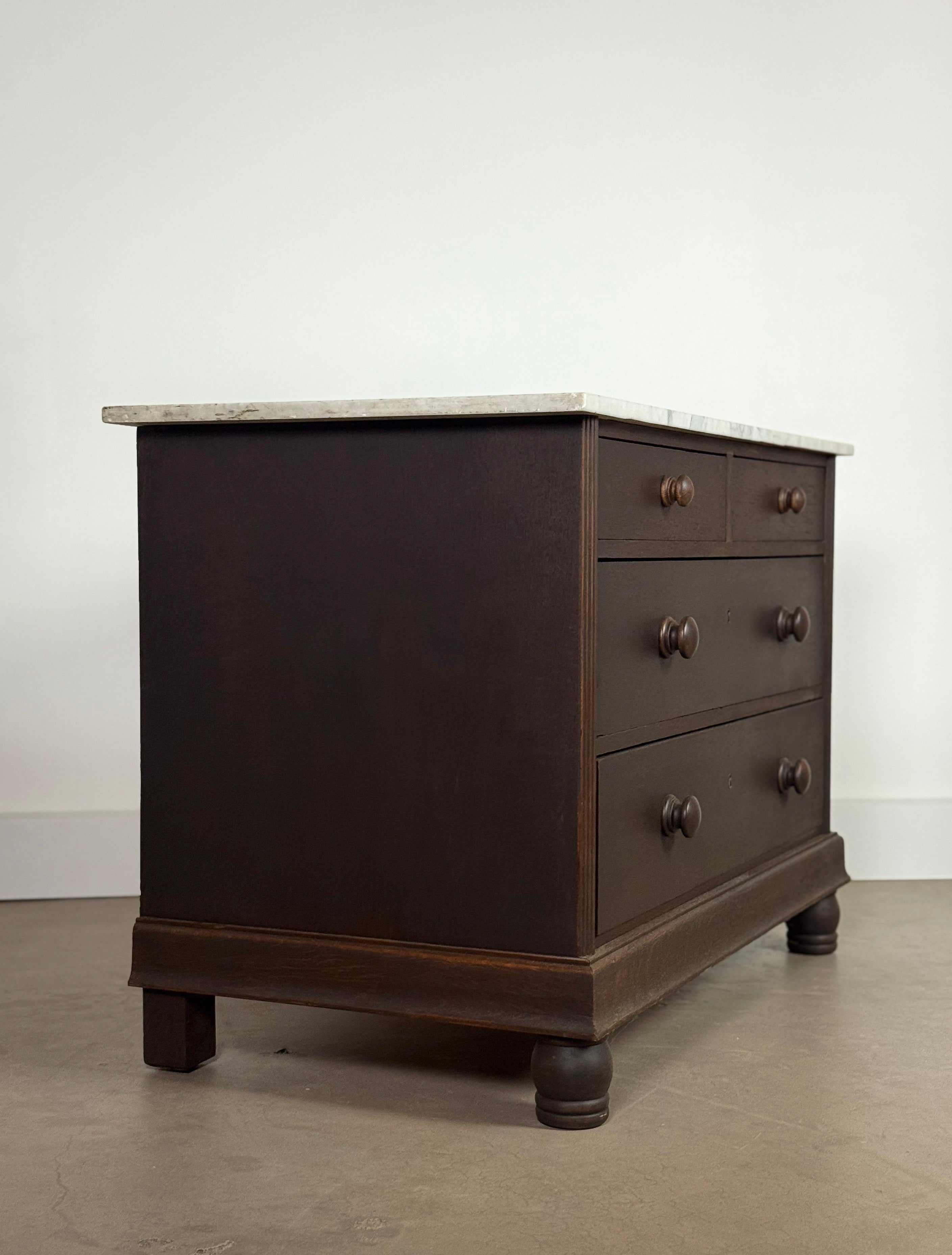 Antique Wood Dresser with Marble Top