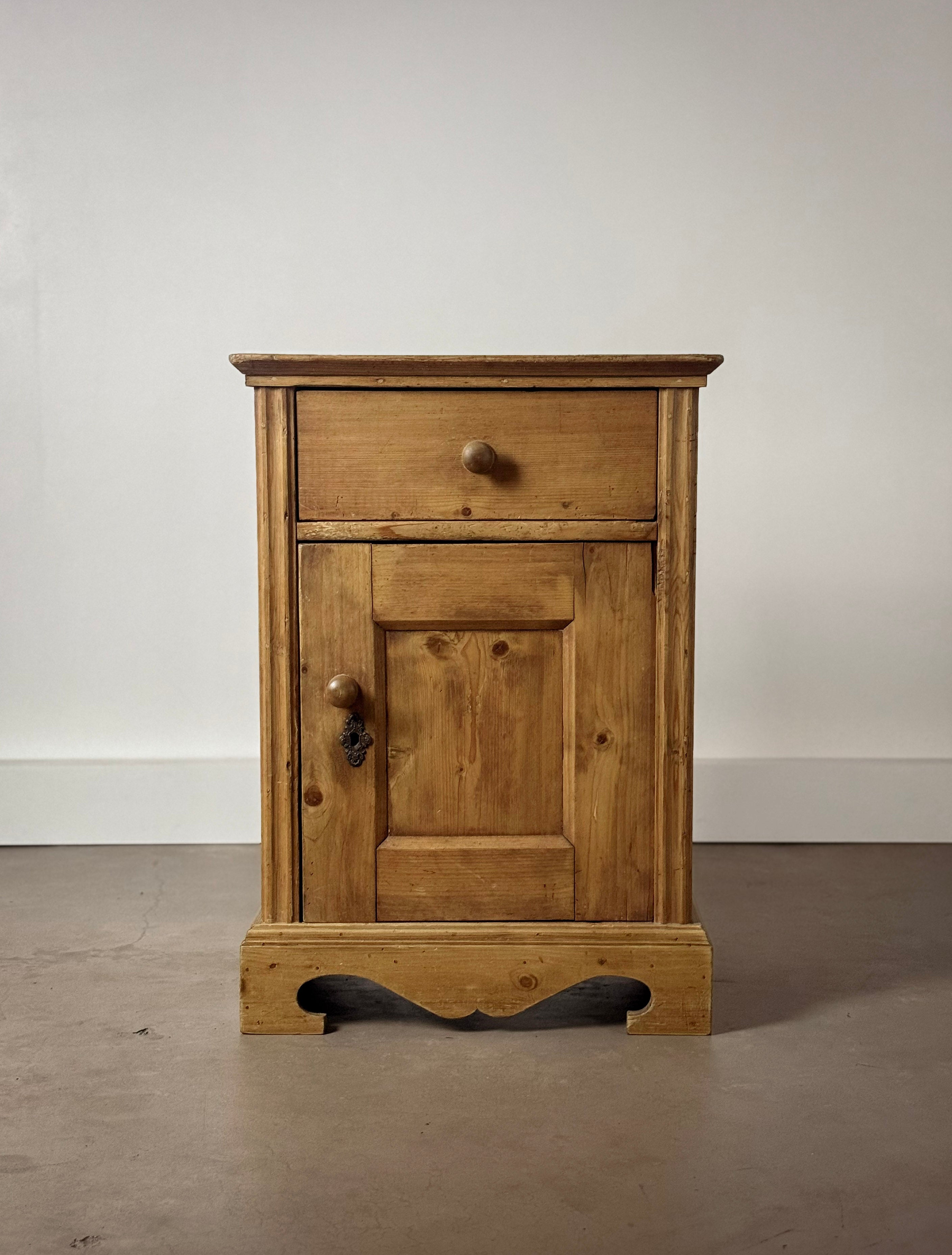 Antique European Pine Wash Stand Cabinet
