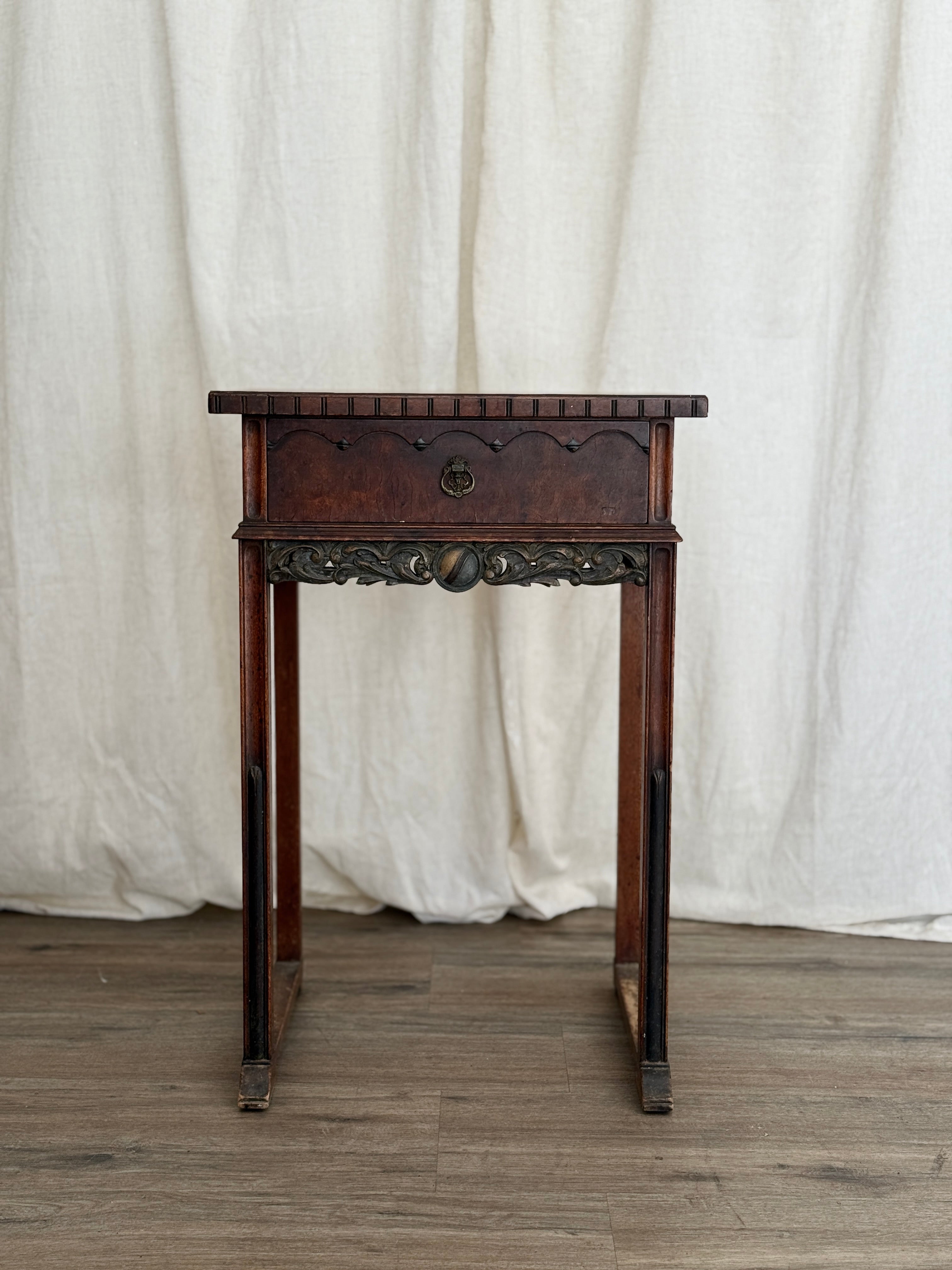 Renaissance Revival Style Antique Side Table/Nightstand