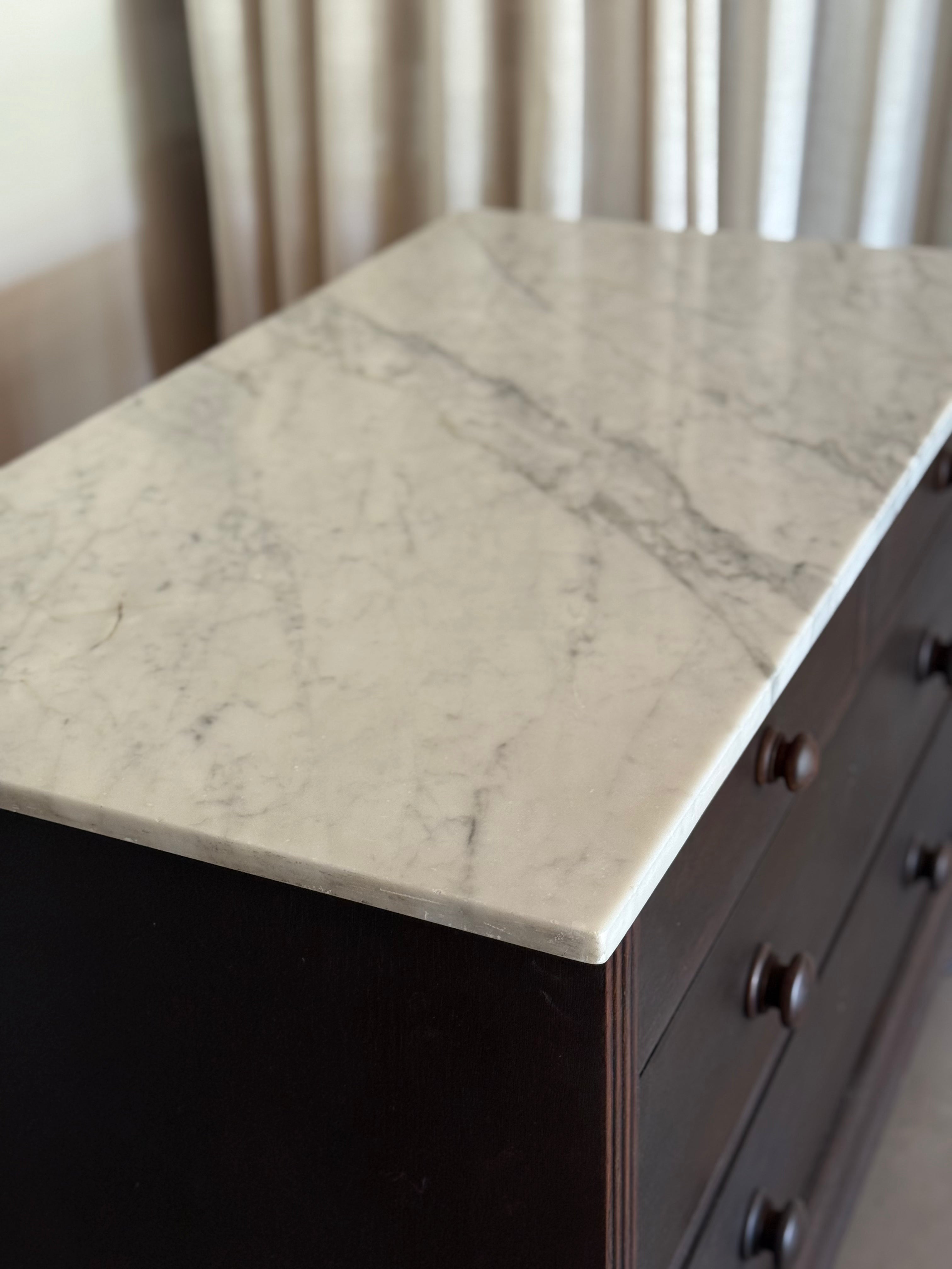 Antique Wood Dresser with Marble Top