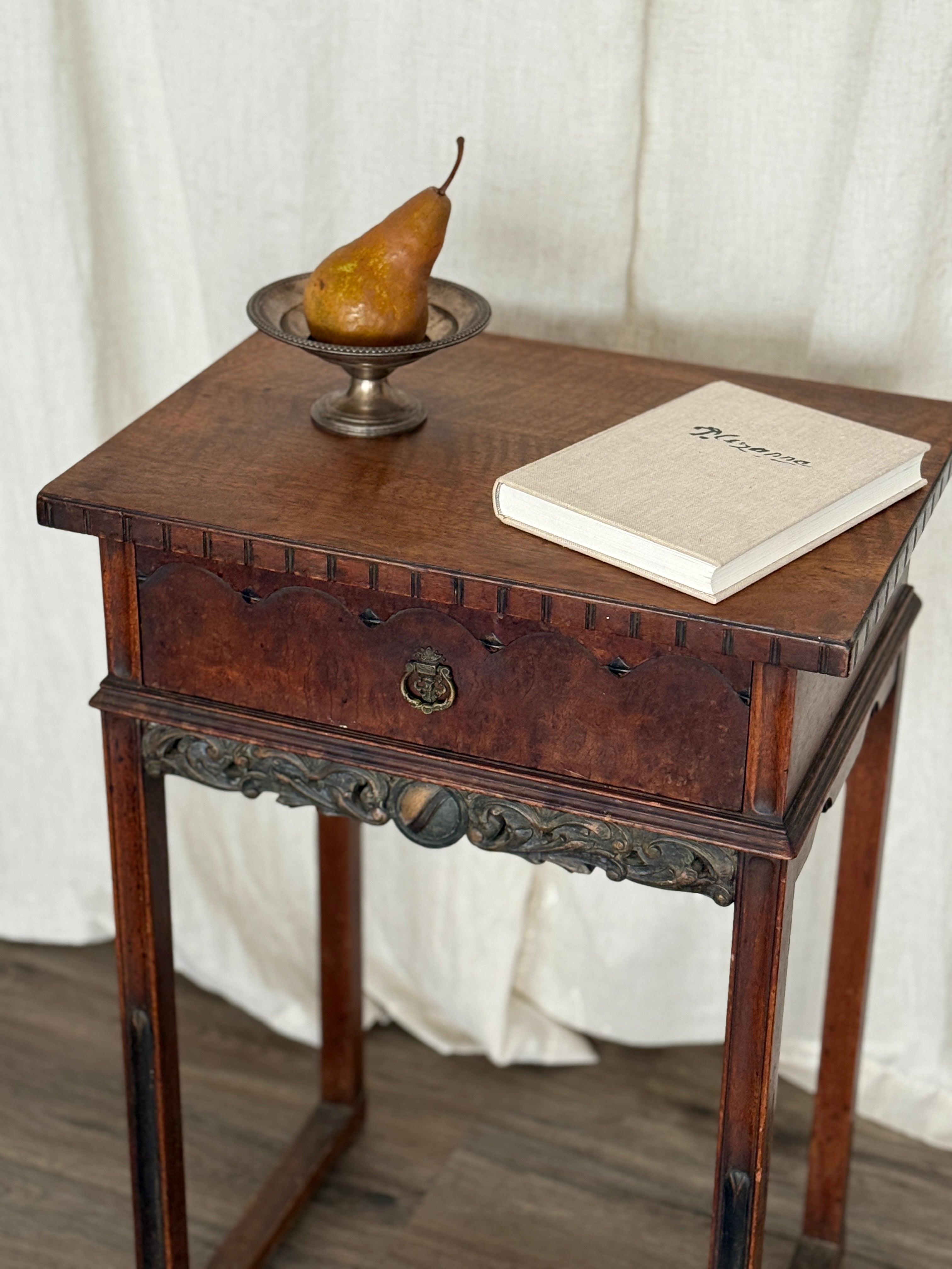 Renaissance Revival Style Antique Side Table/Nightstand