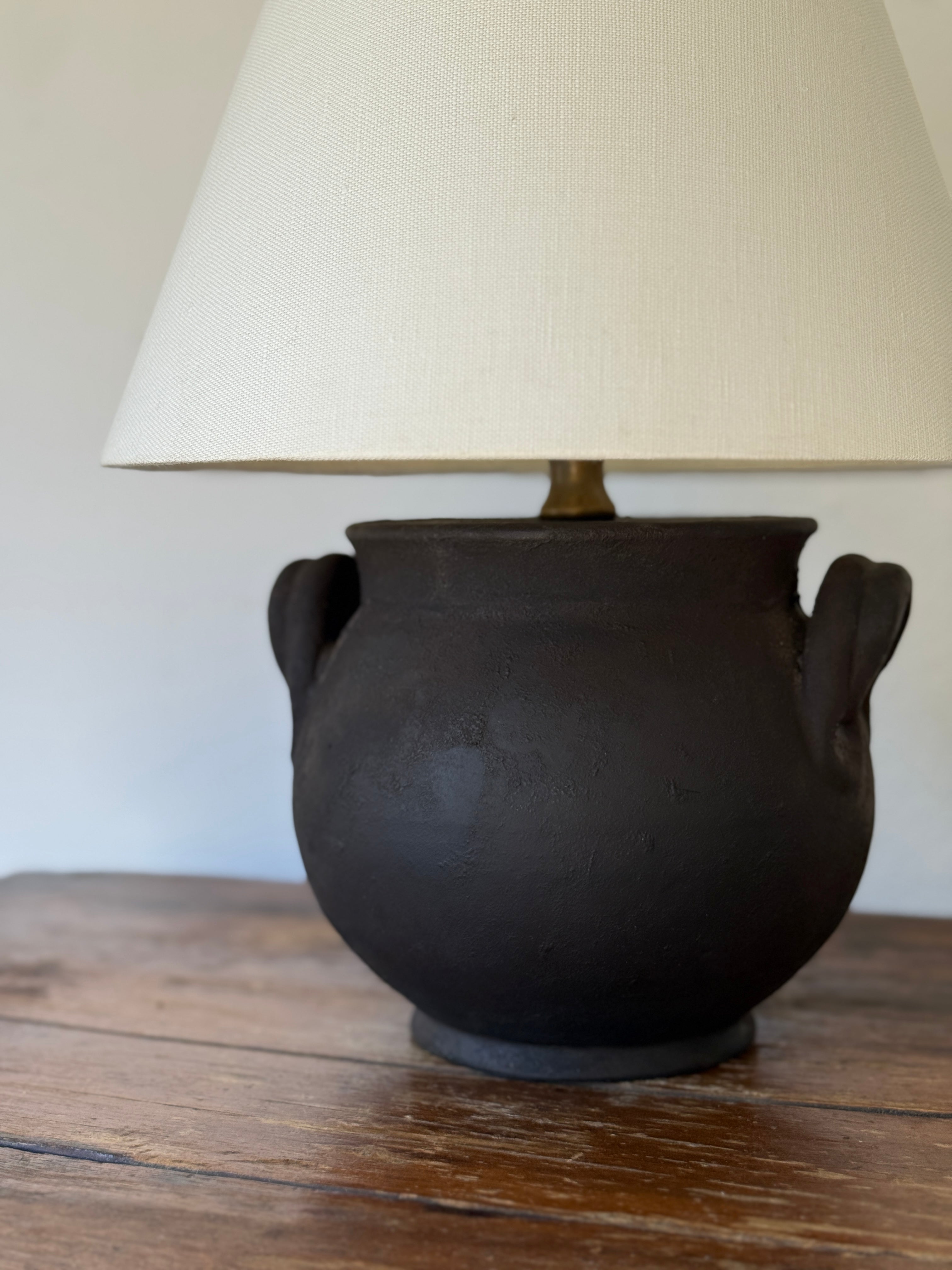 Vintage Double-Handled Pot Lamp Base