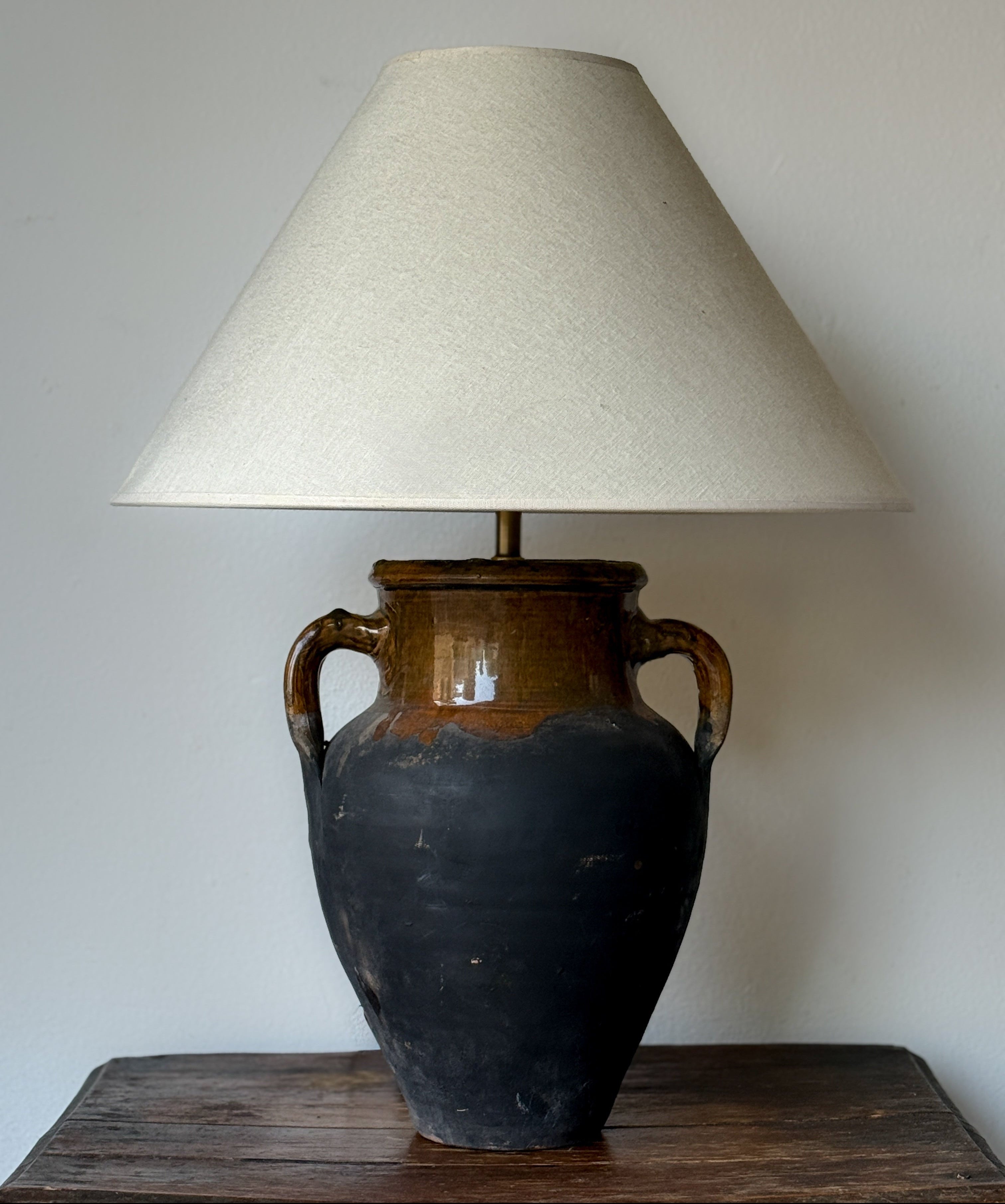 Double Handled Vintage Pot Lamp Base
