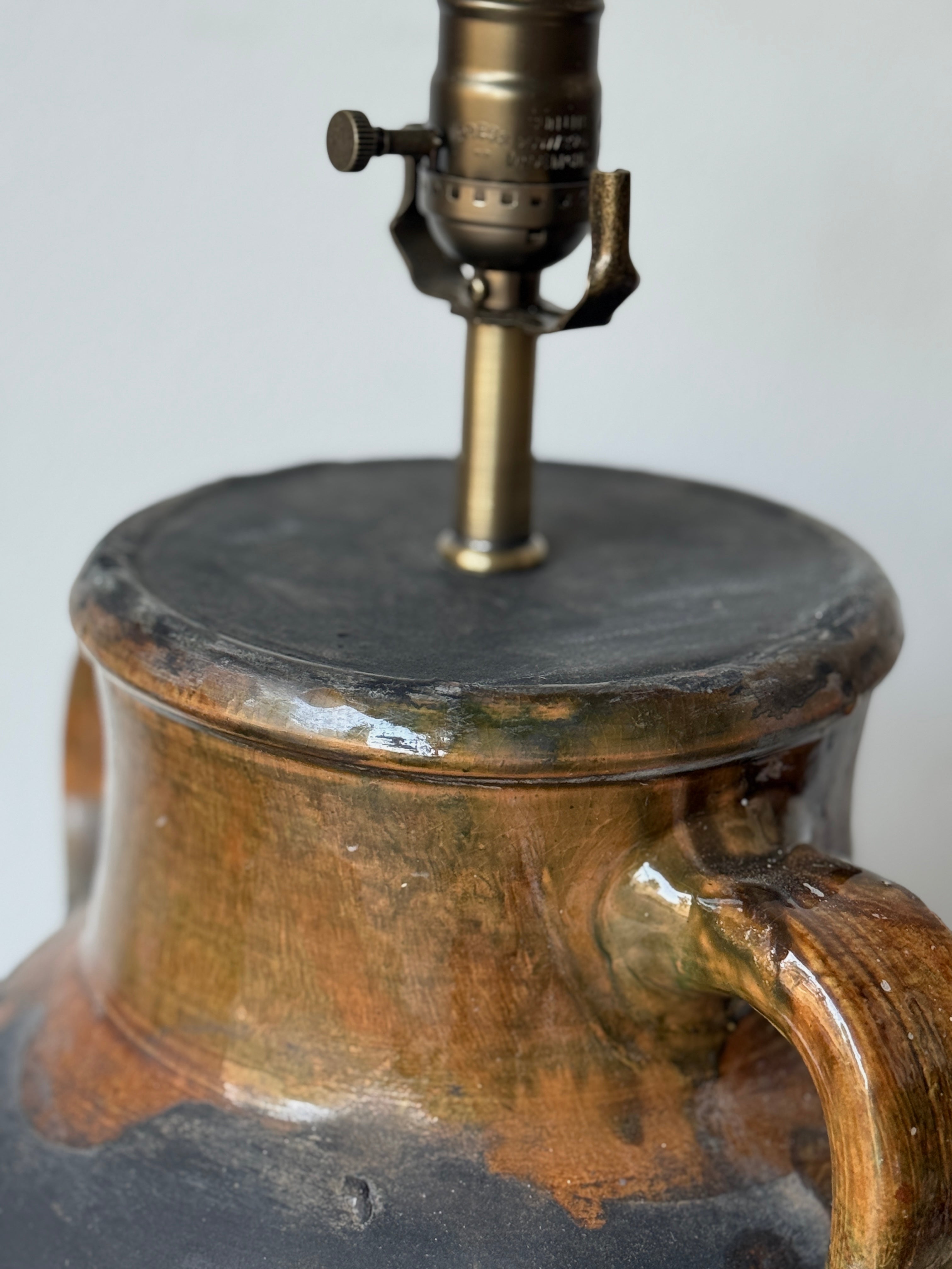 Double Handled Vintage Pot Lamp Base