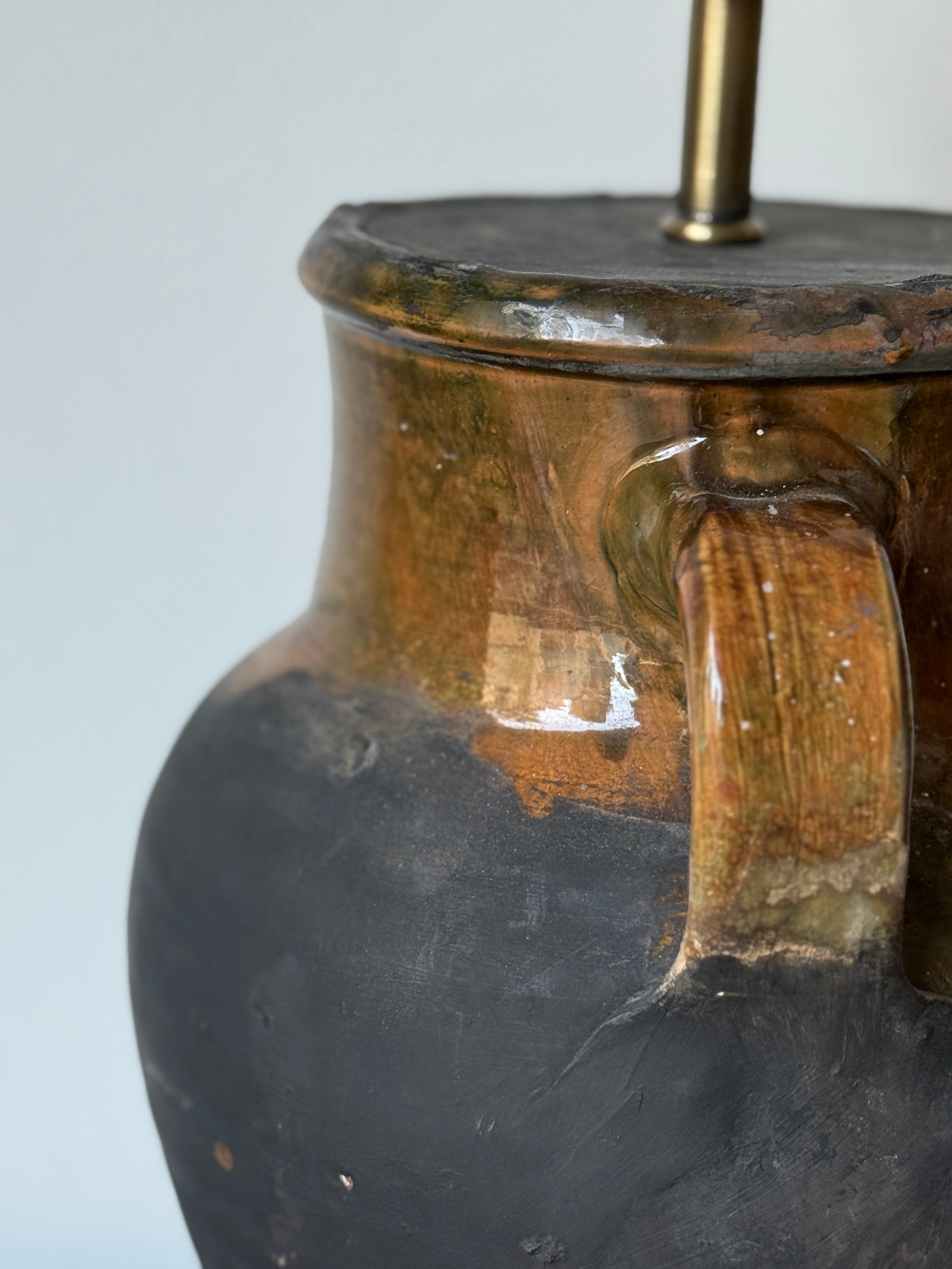 Double Handled Vintage Pot Lamp Base