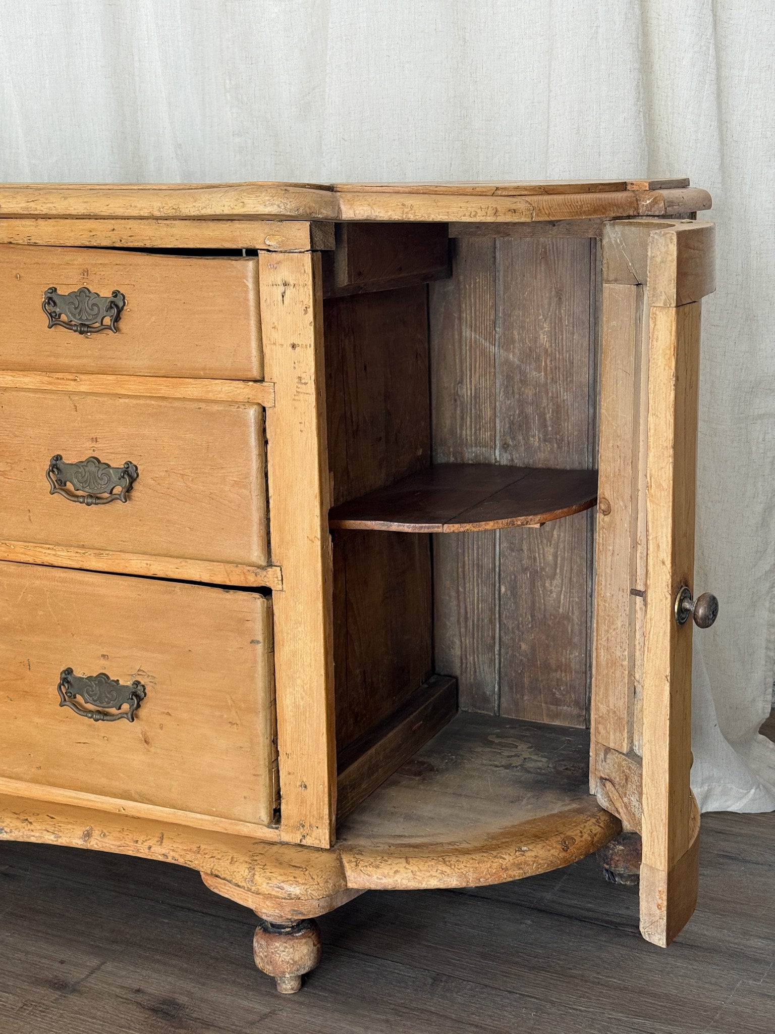 Antique Pine Demilune Sideboard/Dresser
