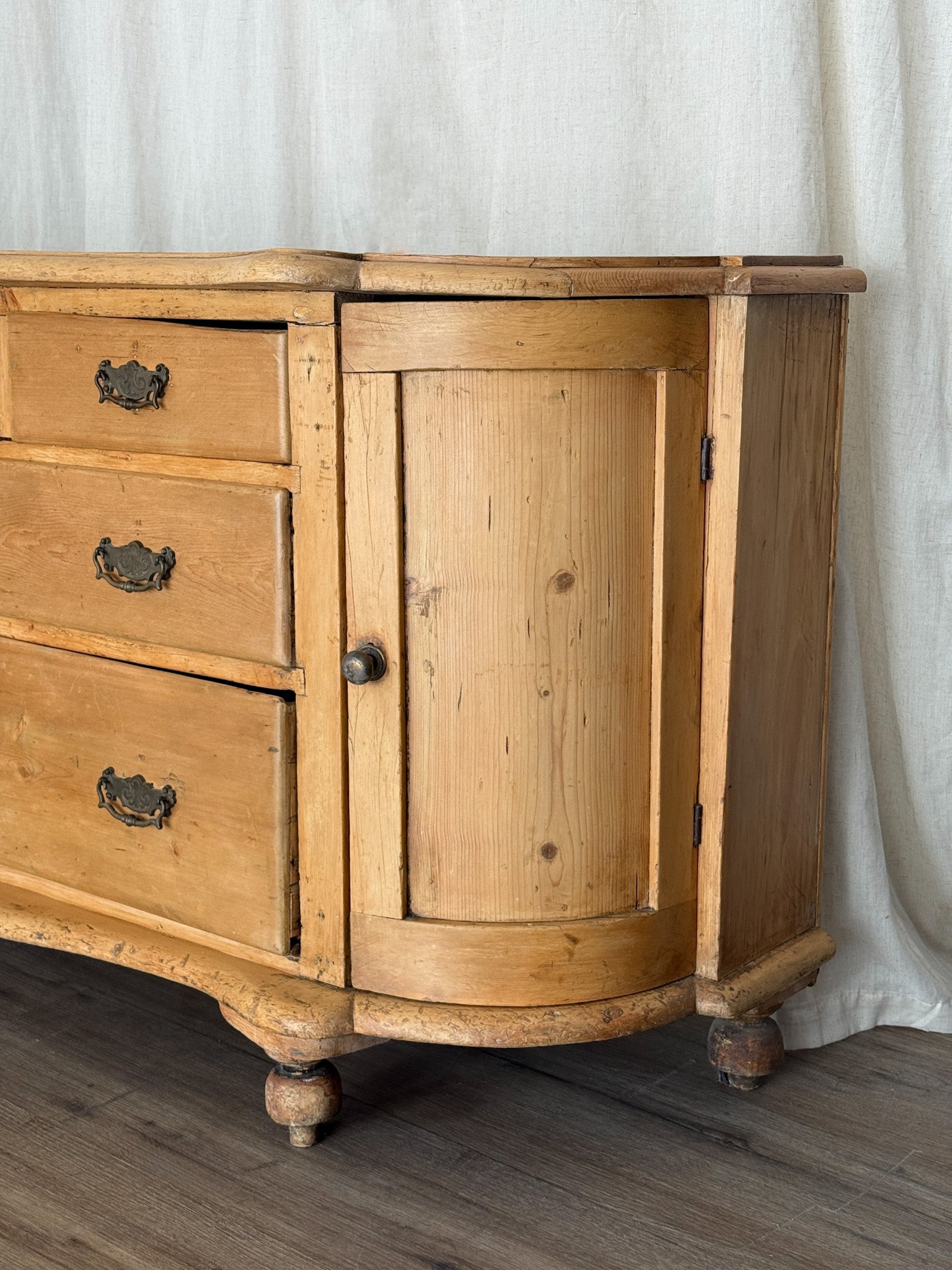 Antique Pine Demilune Sideboard/Dresser