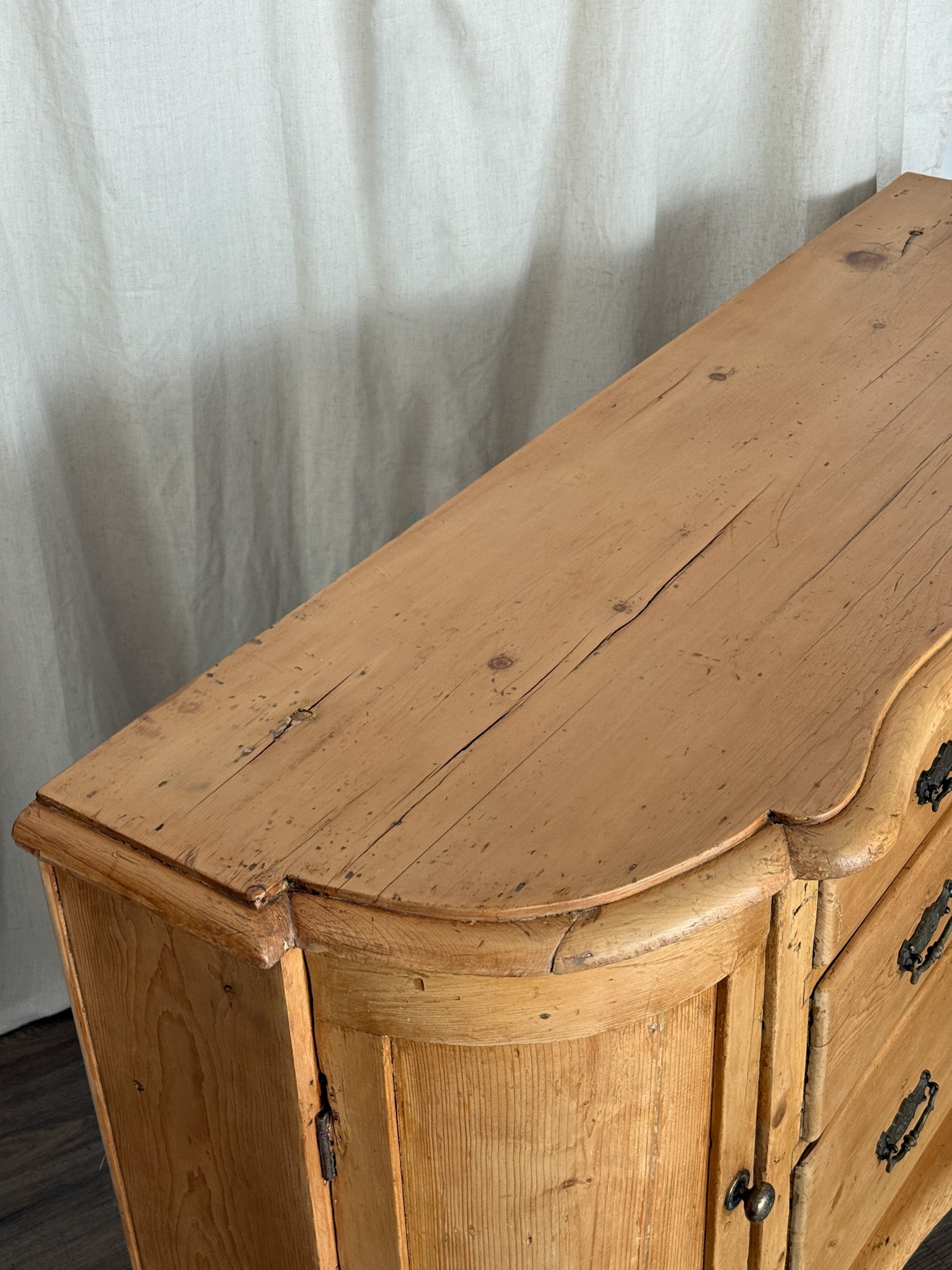 Antique Pine Demilune Sideboard/Dresser