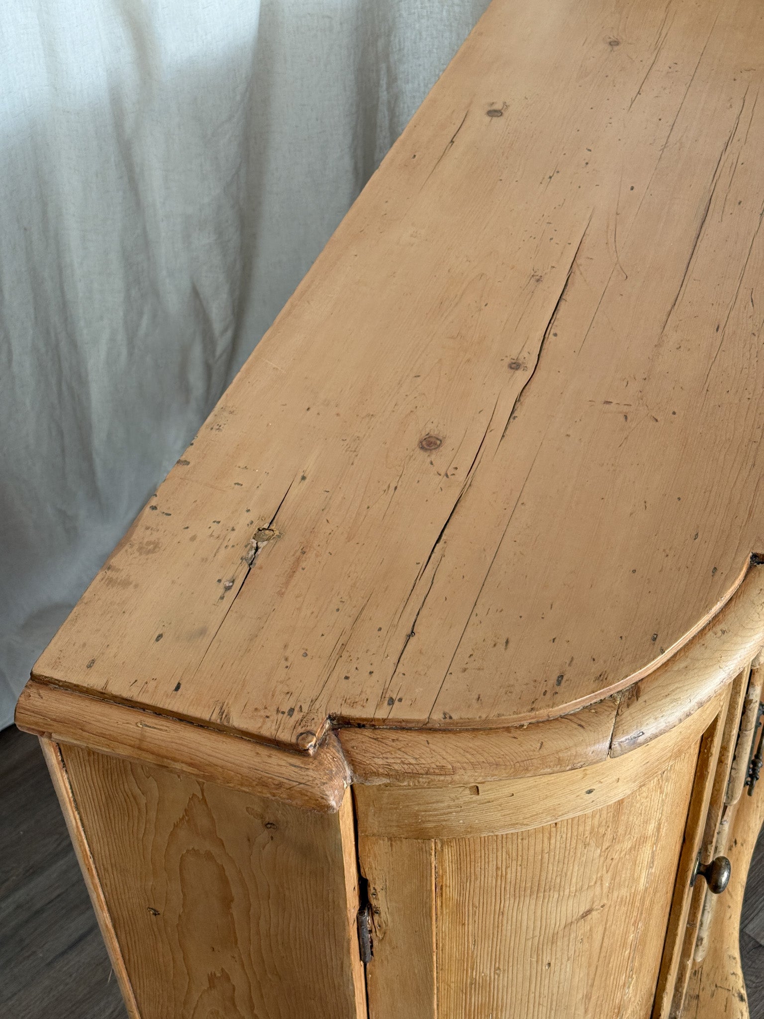 Antique Pine Demilune Sideboard/Dresser