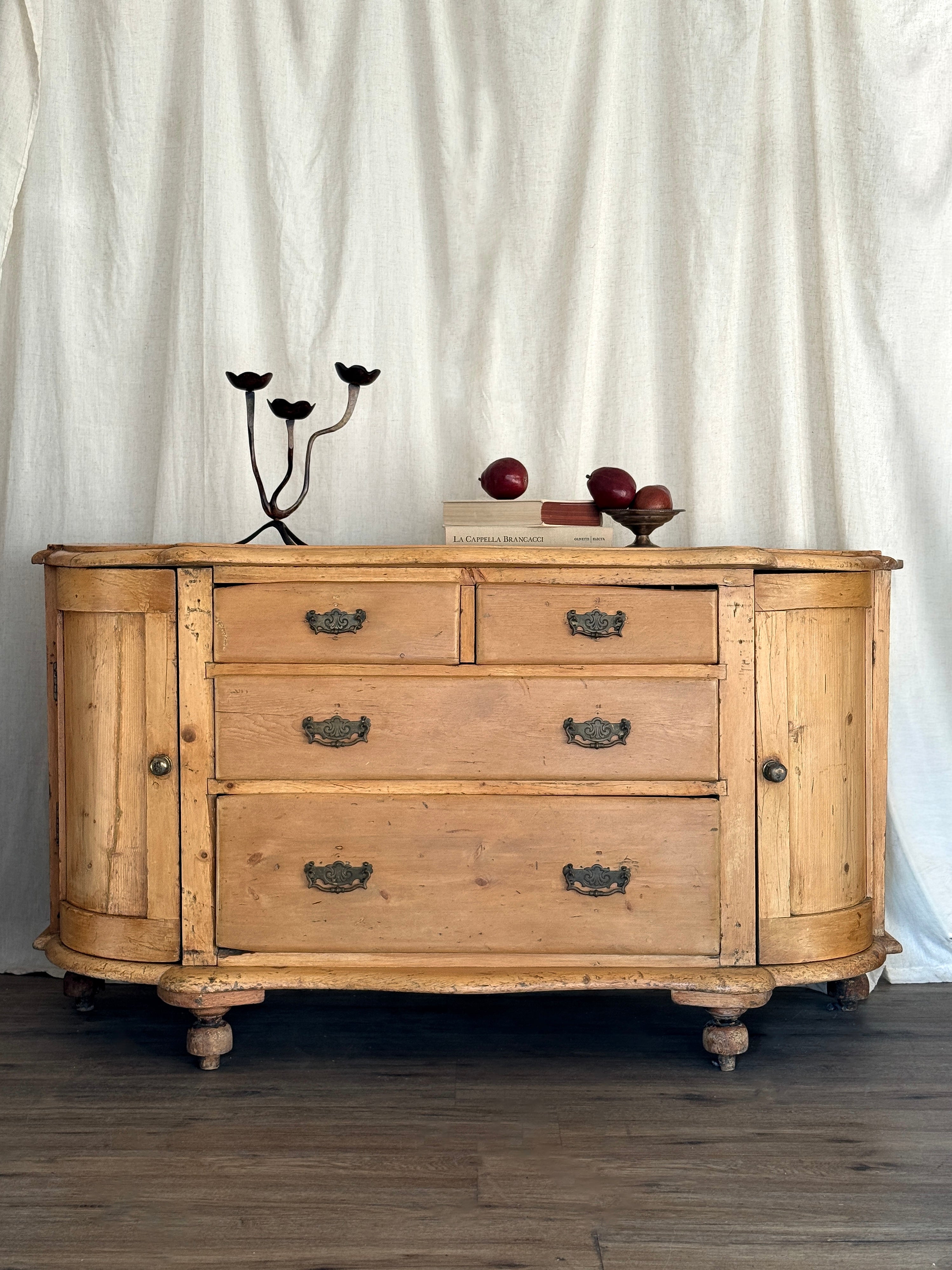 Antique Pine Demilune Sideboard/Dresser