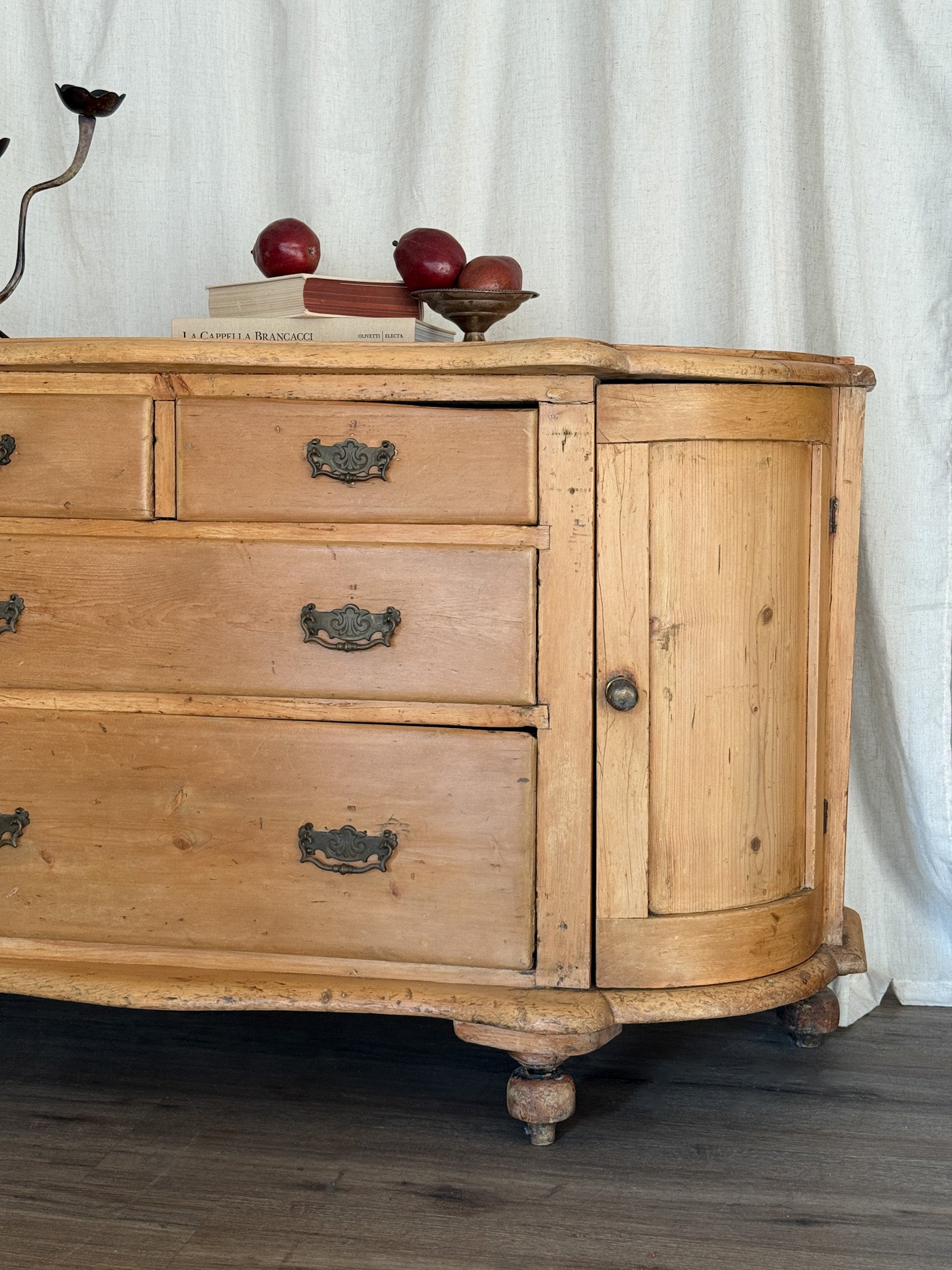 Antique Pine Demilune Sideboard/Dresser