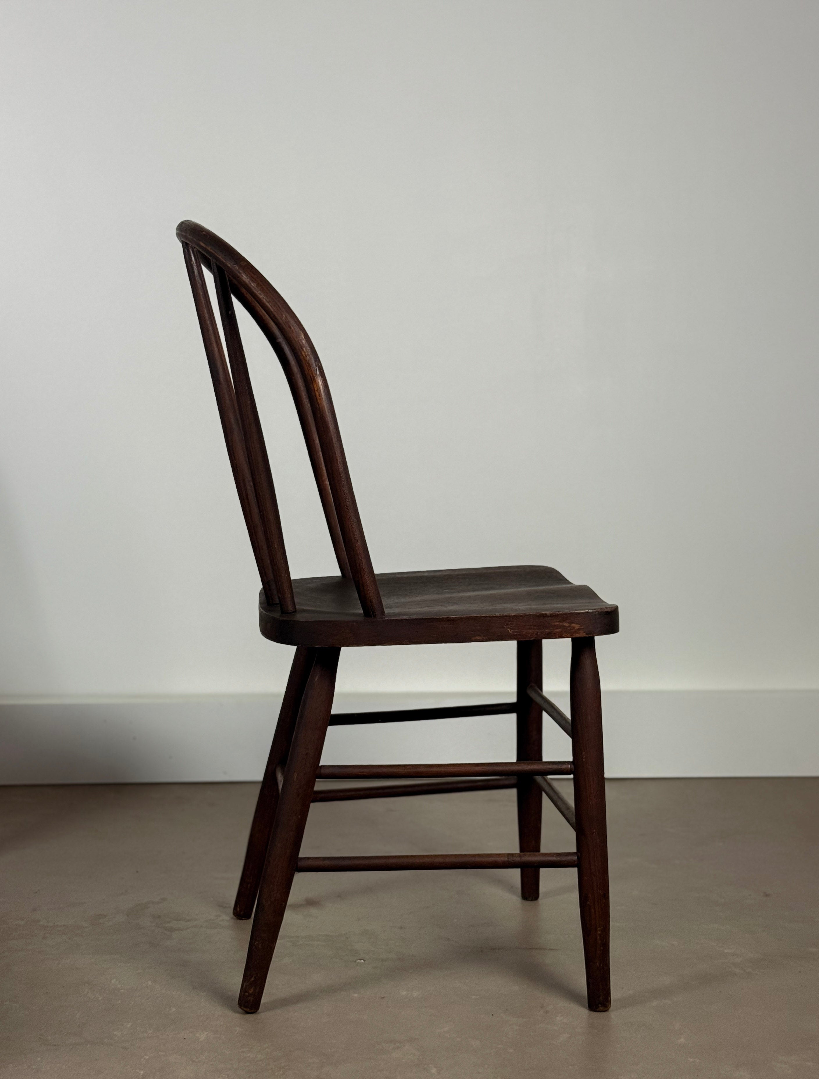Antique Spindle Back Farm Chairs (set of 4)