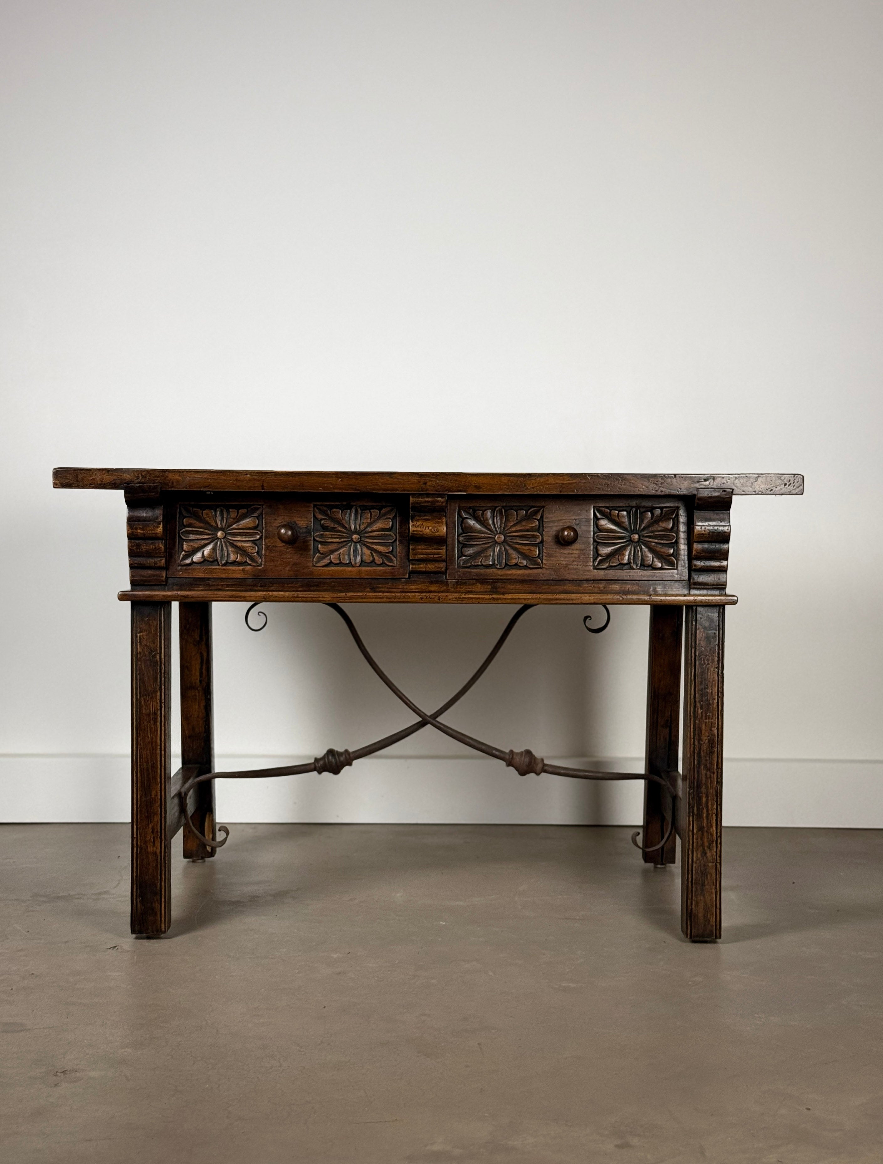 Antique Spanish Elm Writing Desk