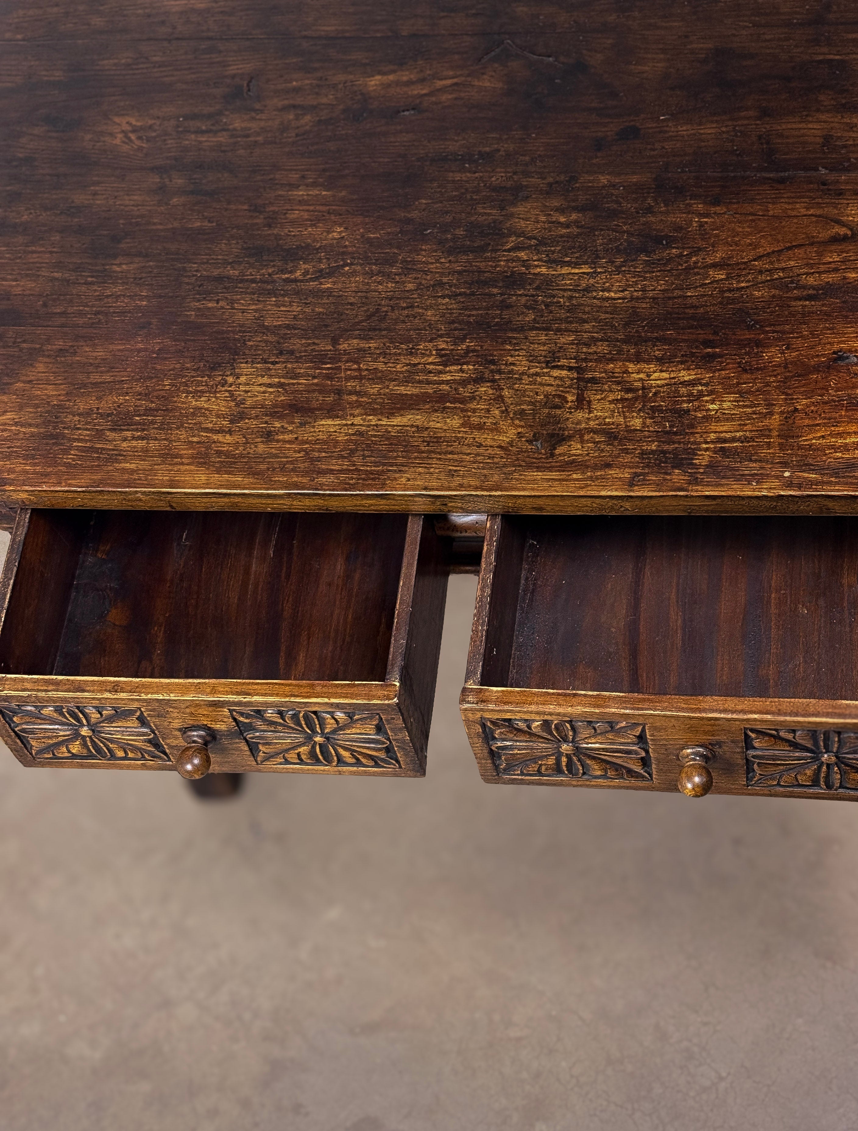 Antique Spanish Elm Writing Desk