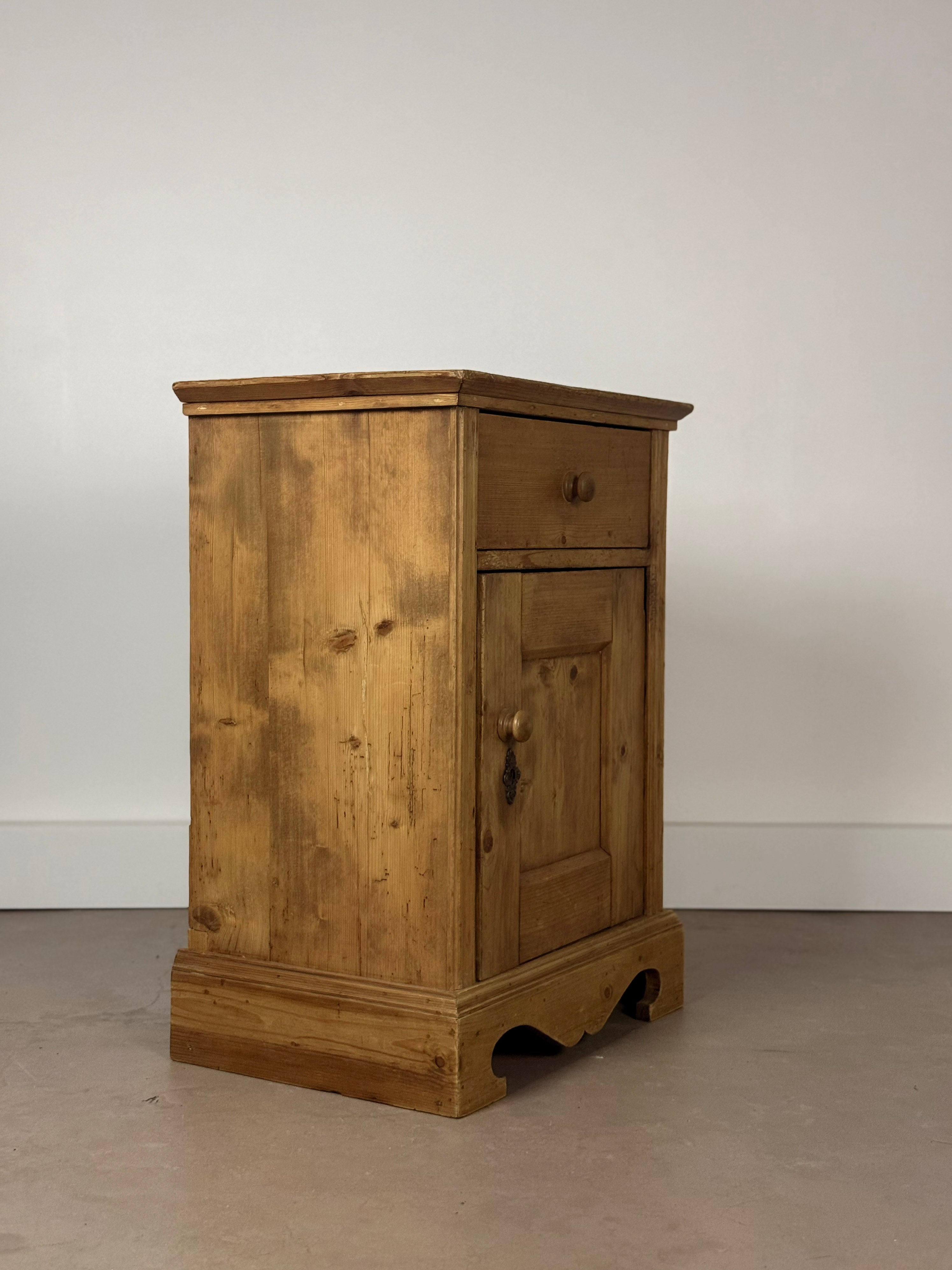 Antique European Pine Wash Stand Cabinet