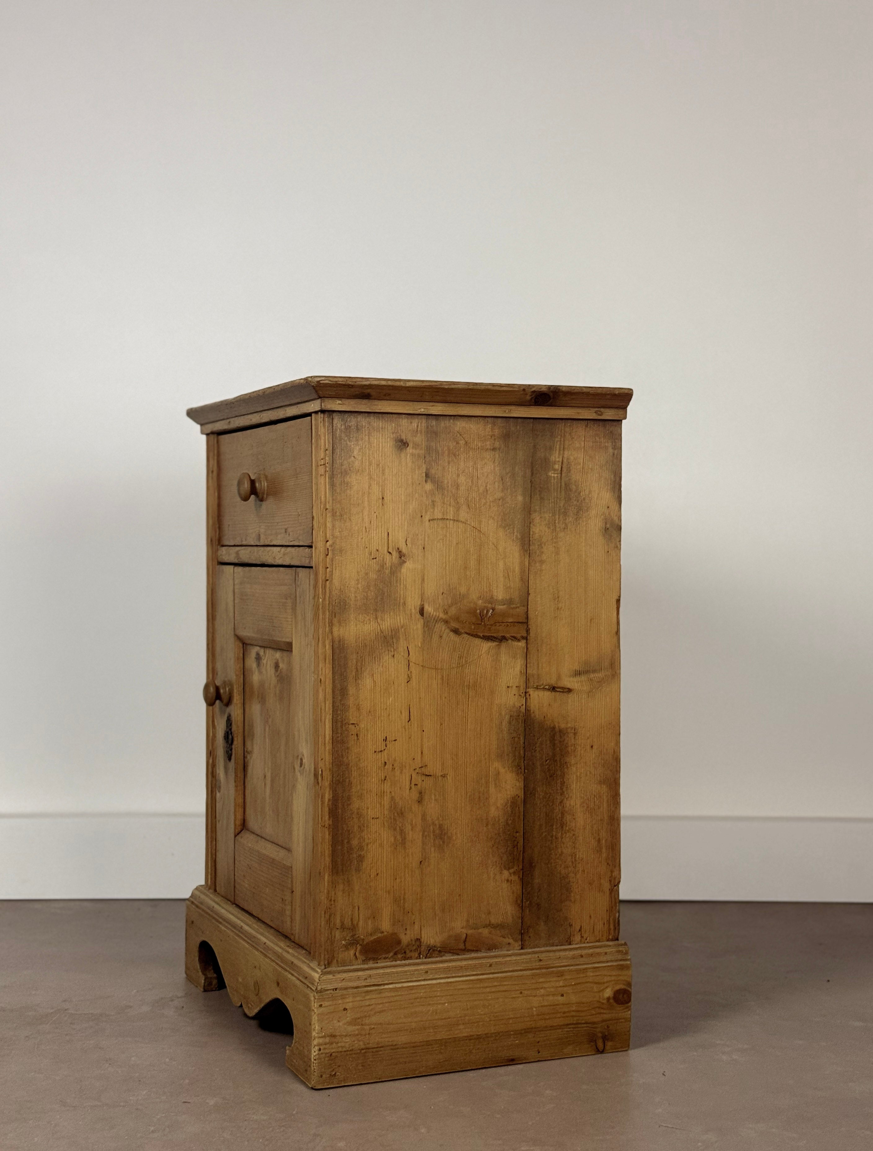 Antique European Pine Wash Stand Cabinet