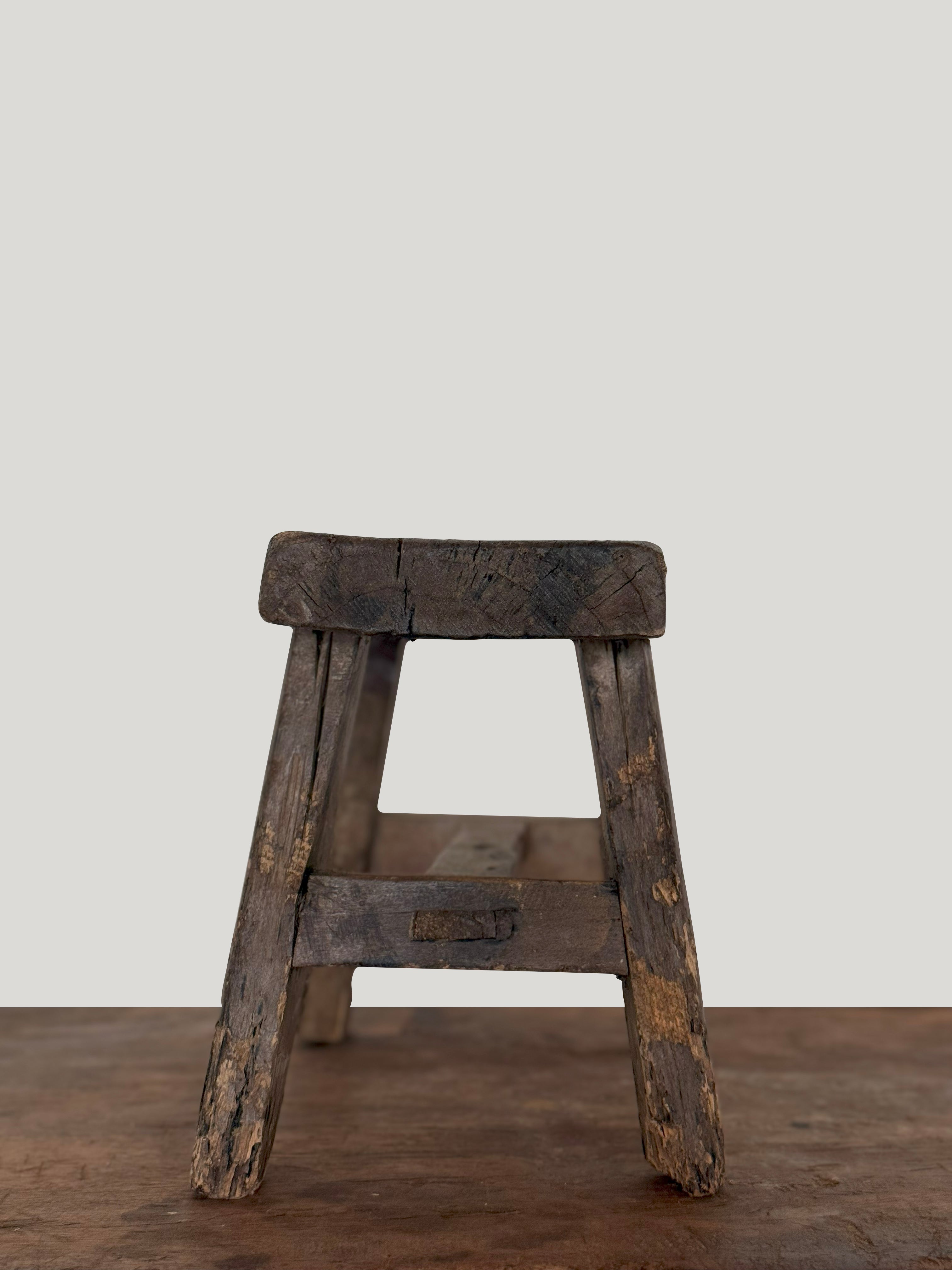 Antique Dark Elm Milking Stool