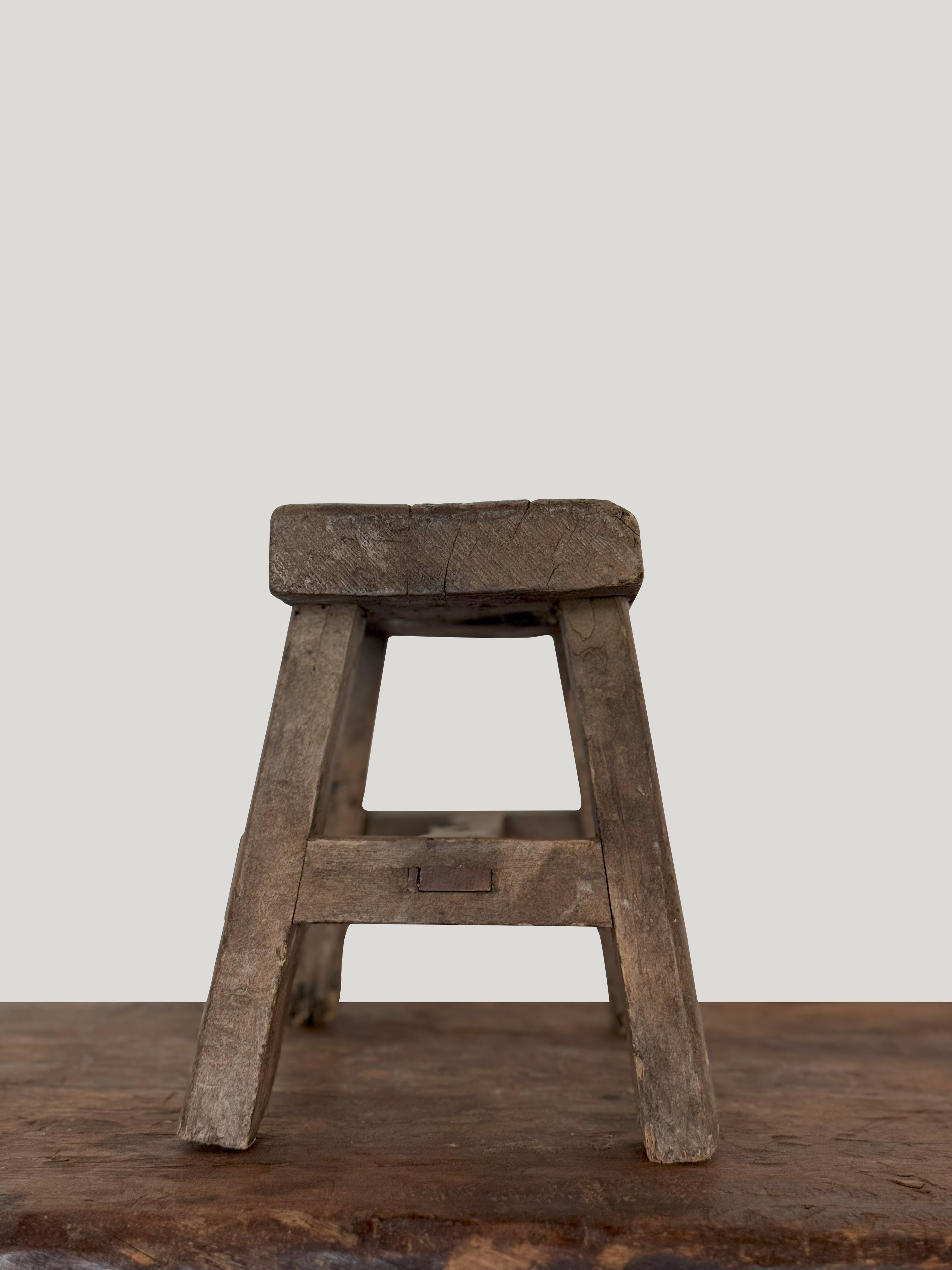 Antique Dark Elm Milking Stool