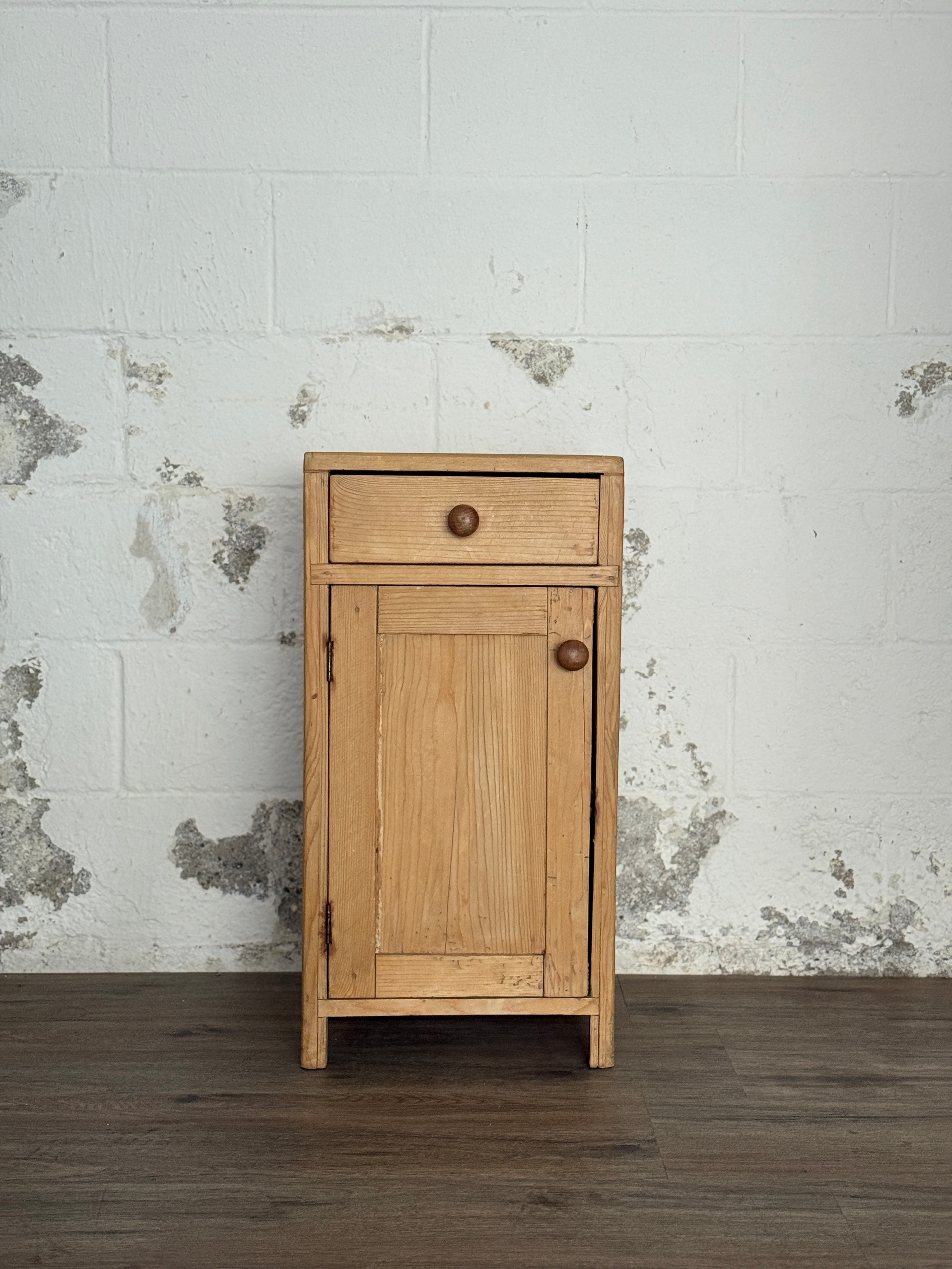 Antique Scrubbed Pine Cabinet/Nightstand