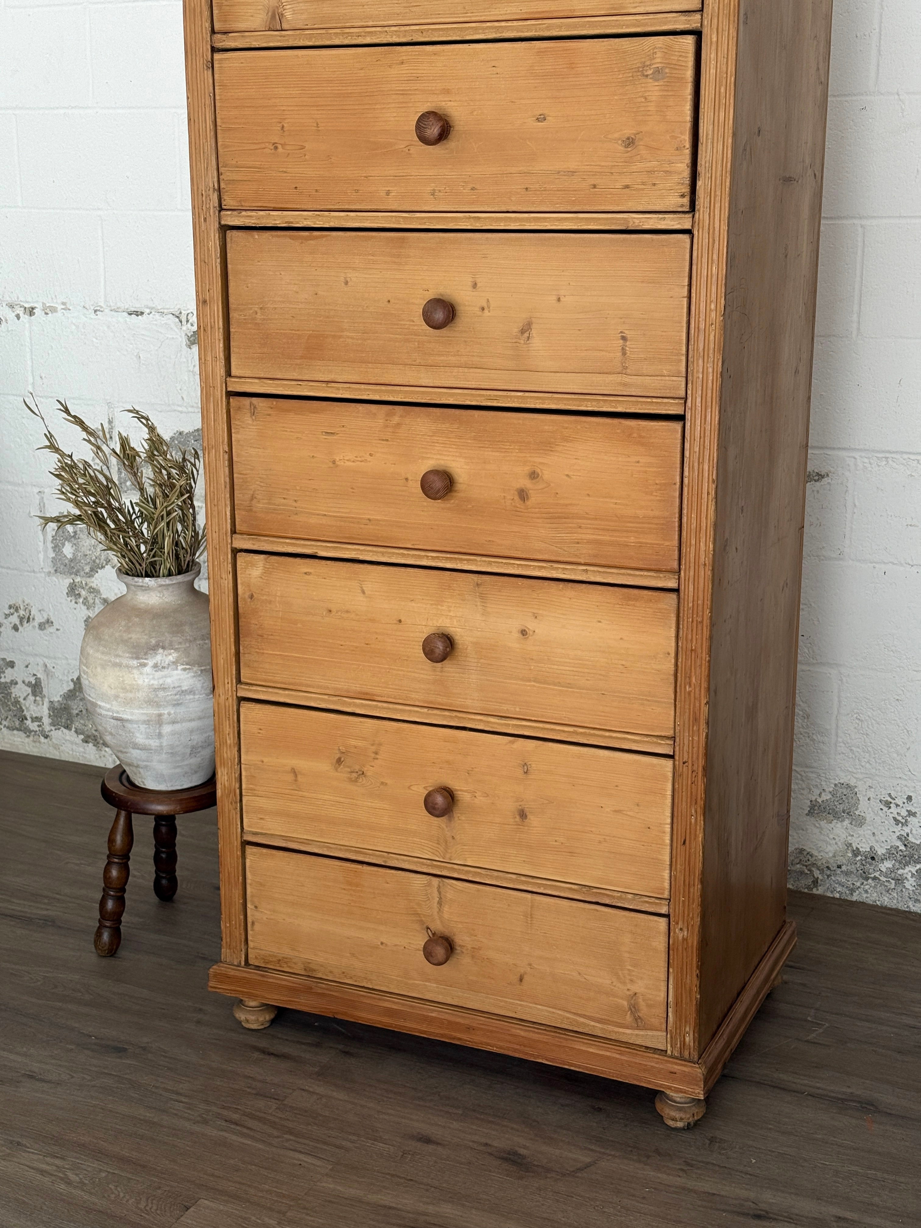 Large Antique Pine Chest of Drawers