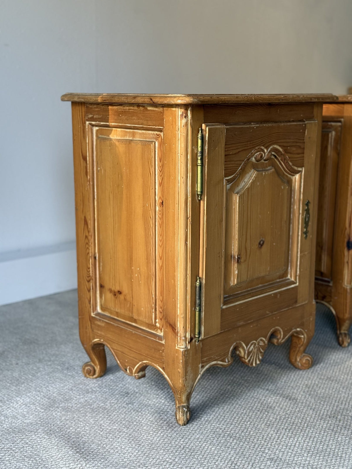 Vintage French Provincial Style Pine Nightstands