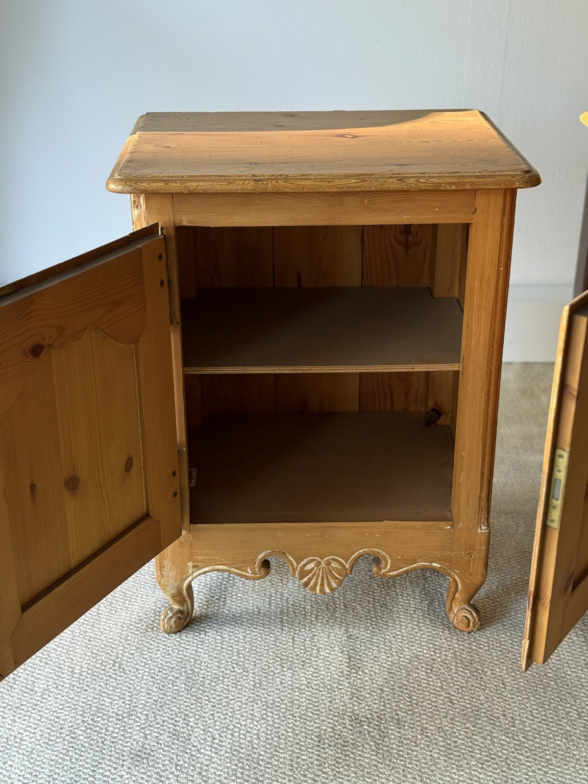 Vintage French Provincial Style Pine Nightstands