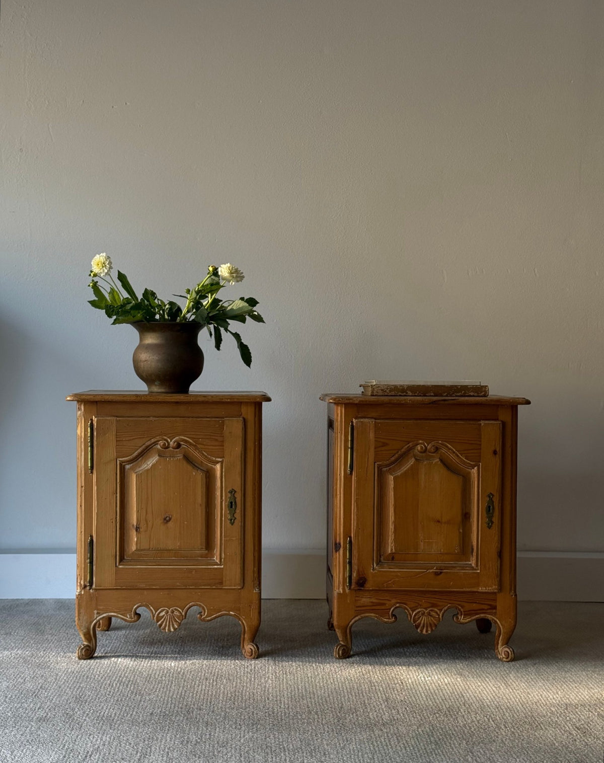 Vintage French Provincial Style Pine Nightstands